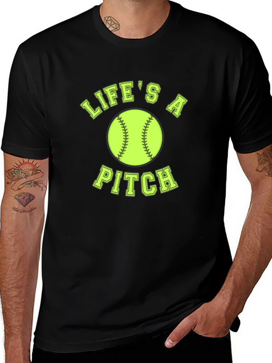 Lifes A Pitch Softball T-Shirt - Black