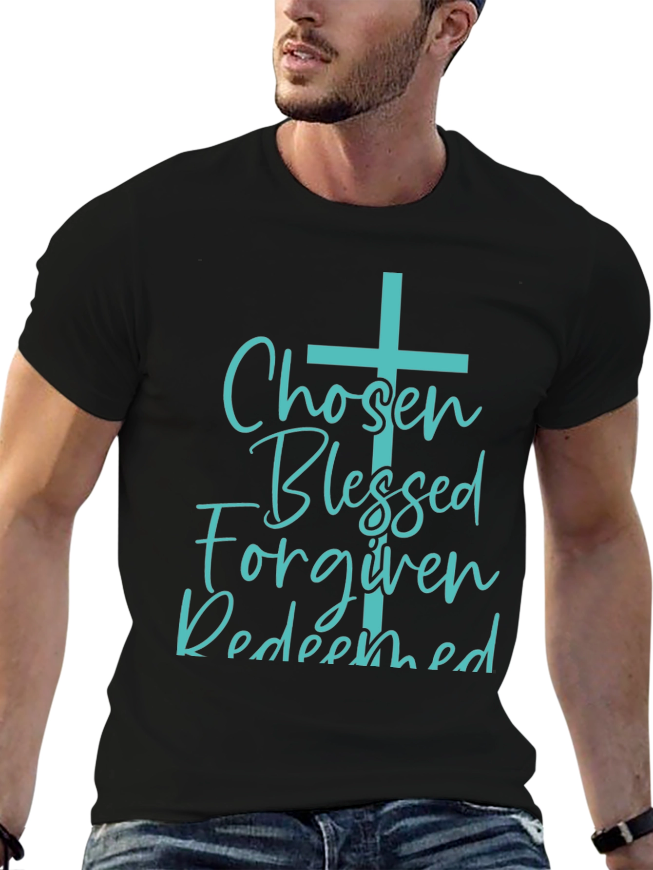 Chosen Blessed Forgiven Redeemed Christian Tee