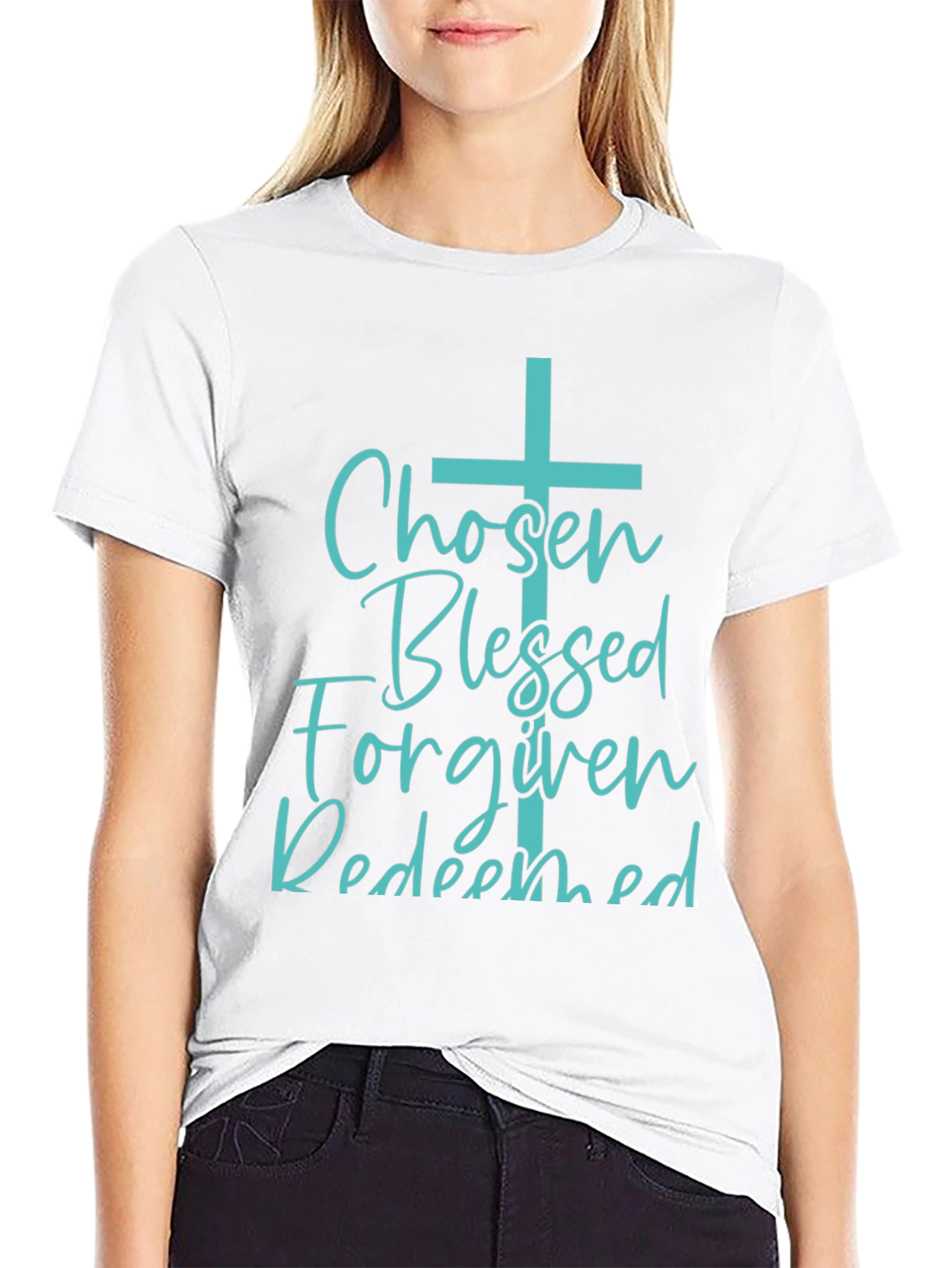 Chosen Blessed Forgiven Redeemed Christian Tee