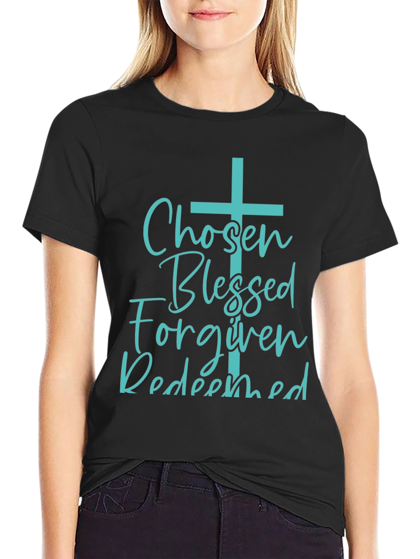Chosen Blessed Forgiven Redeemed Christian Tee