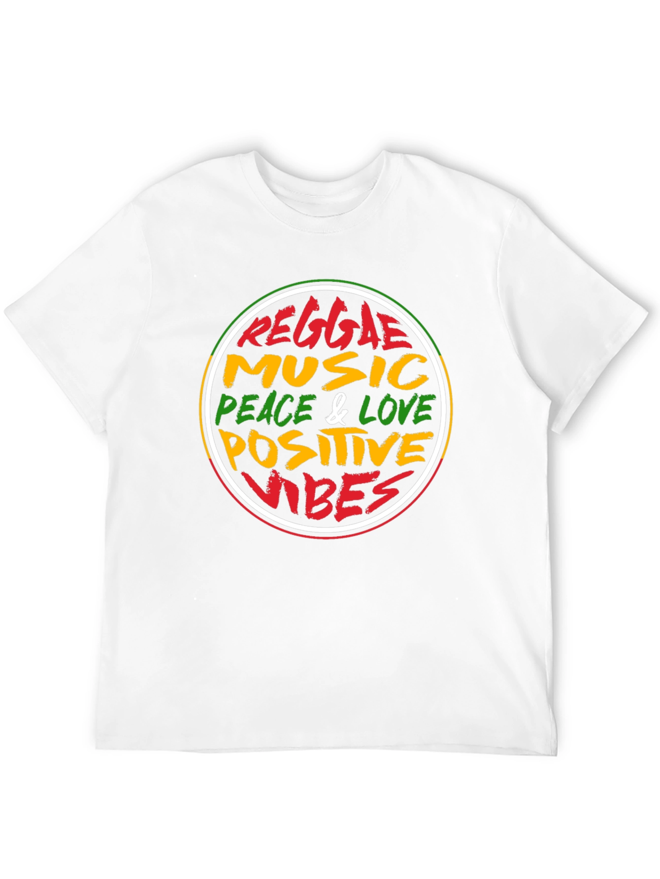 Reggae Music Peace & Love Black T-Shirt