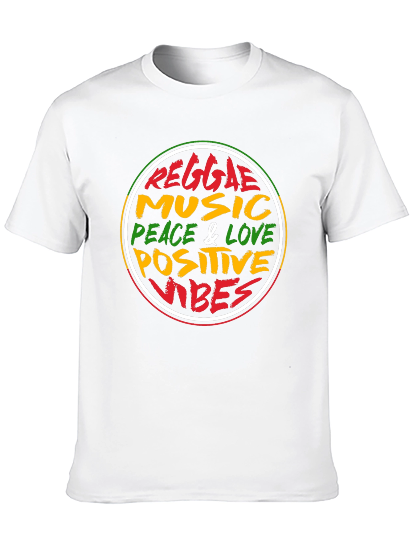 Reggae Music Peace & Love Black T-Shirt