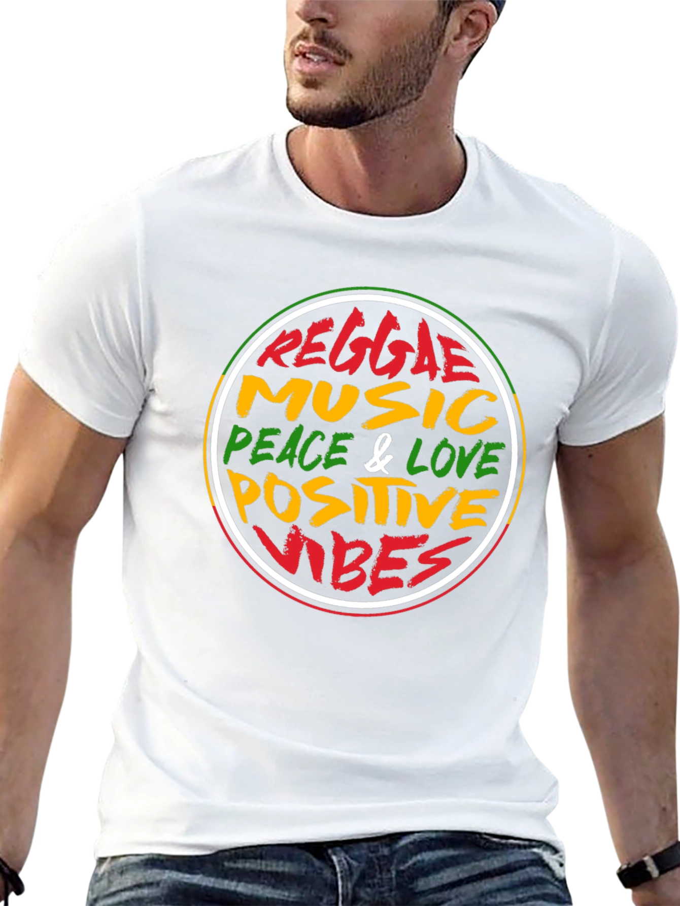 Reggae Music Peace & Love Black T-Shirt