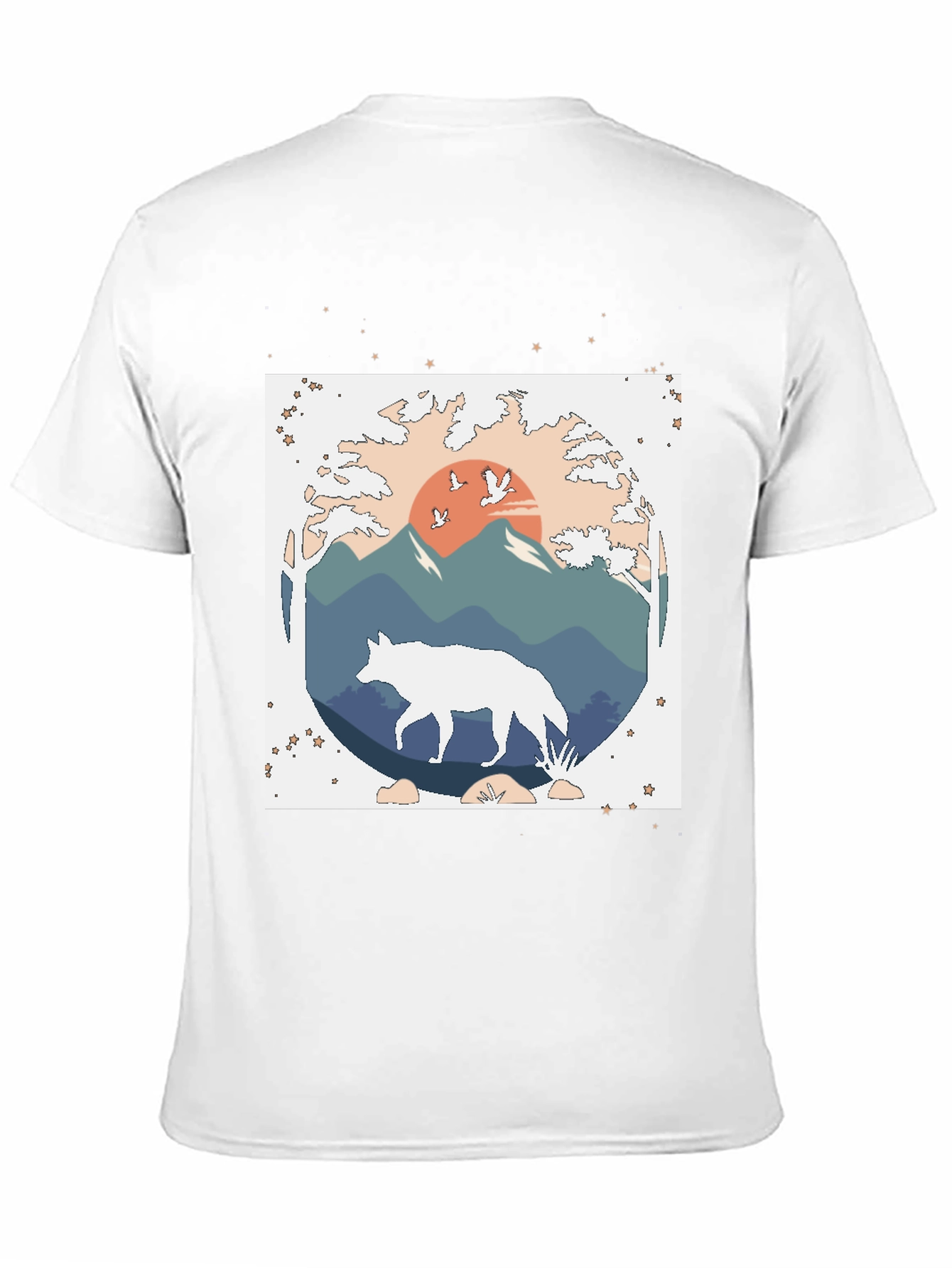 Wolf Nature Graphic Tee - Black