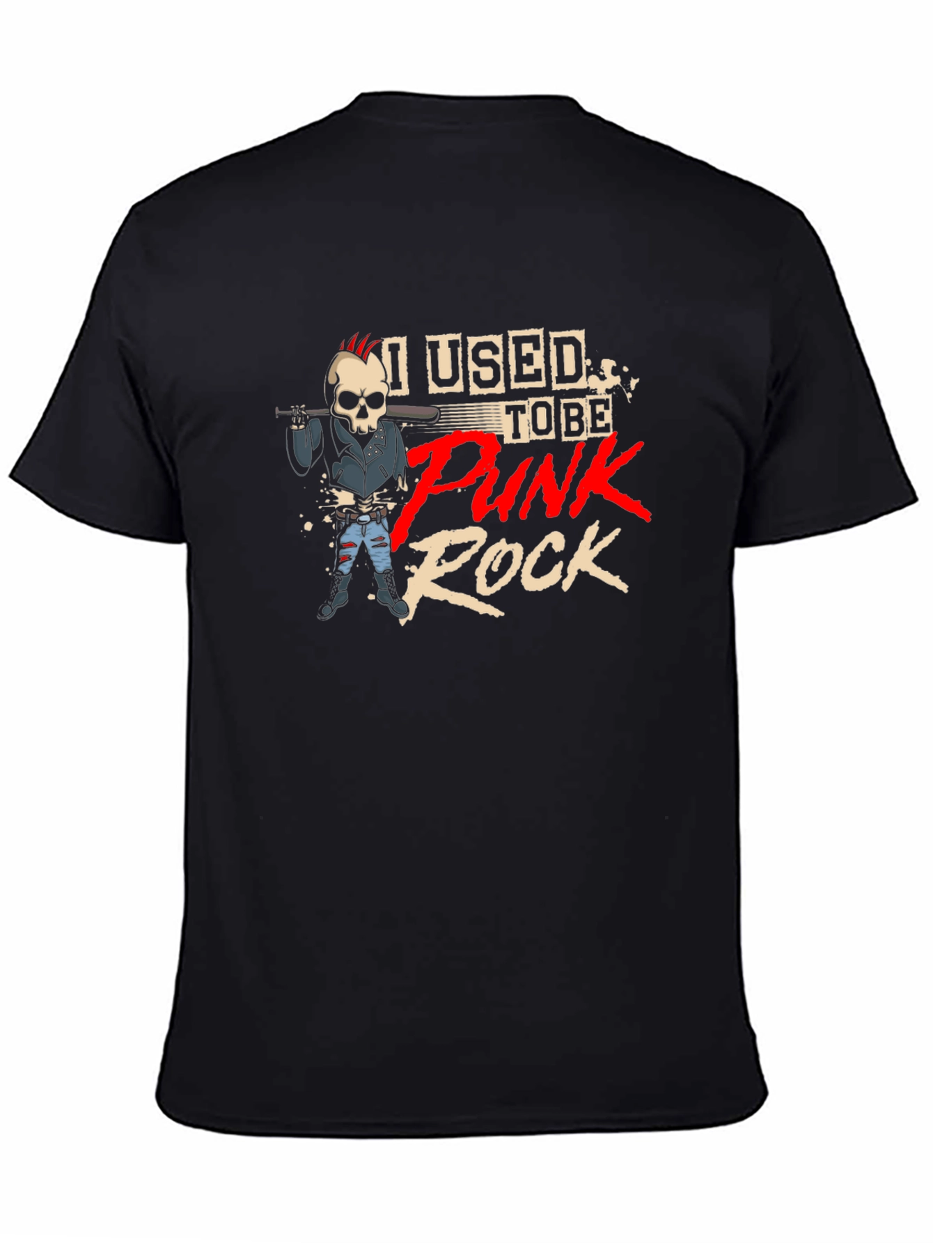 Punk Rock Skeleton Graphic T-Shirt