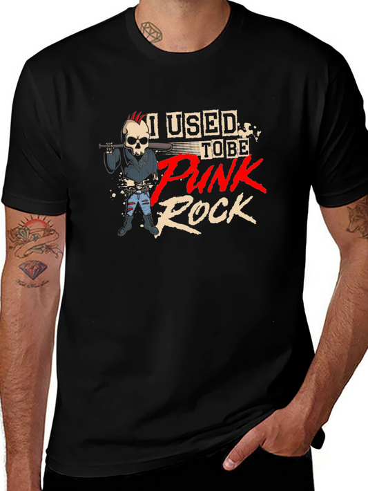 Punk Rock Skeleton Graphic T-Shirt