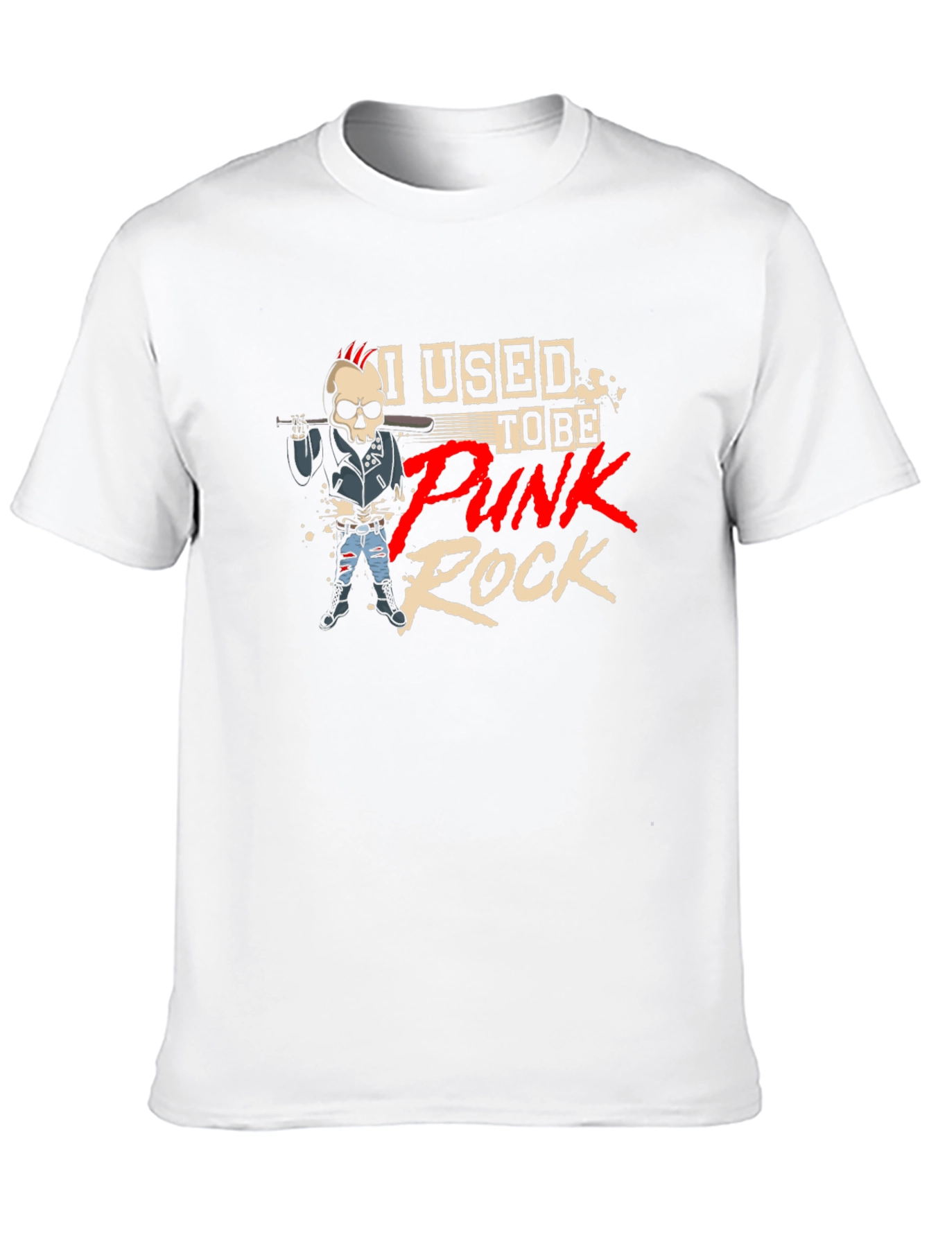 Punk Rock Skeleton Graphic T-Shirt