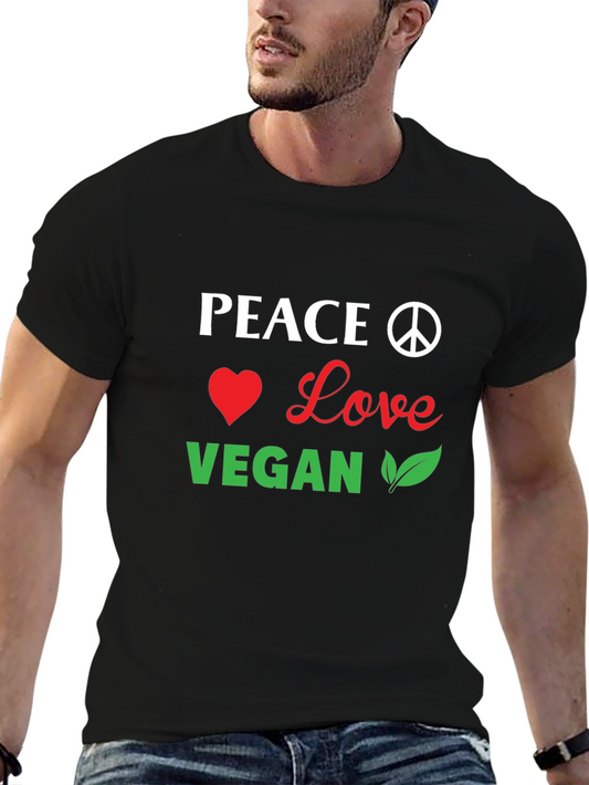 Peace Love Vegan Graphic T-Shirt - Unisex