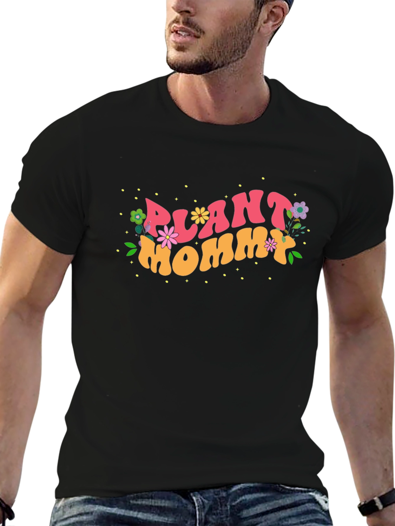 Plant Mommy Black Cotton T-Shirt