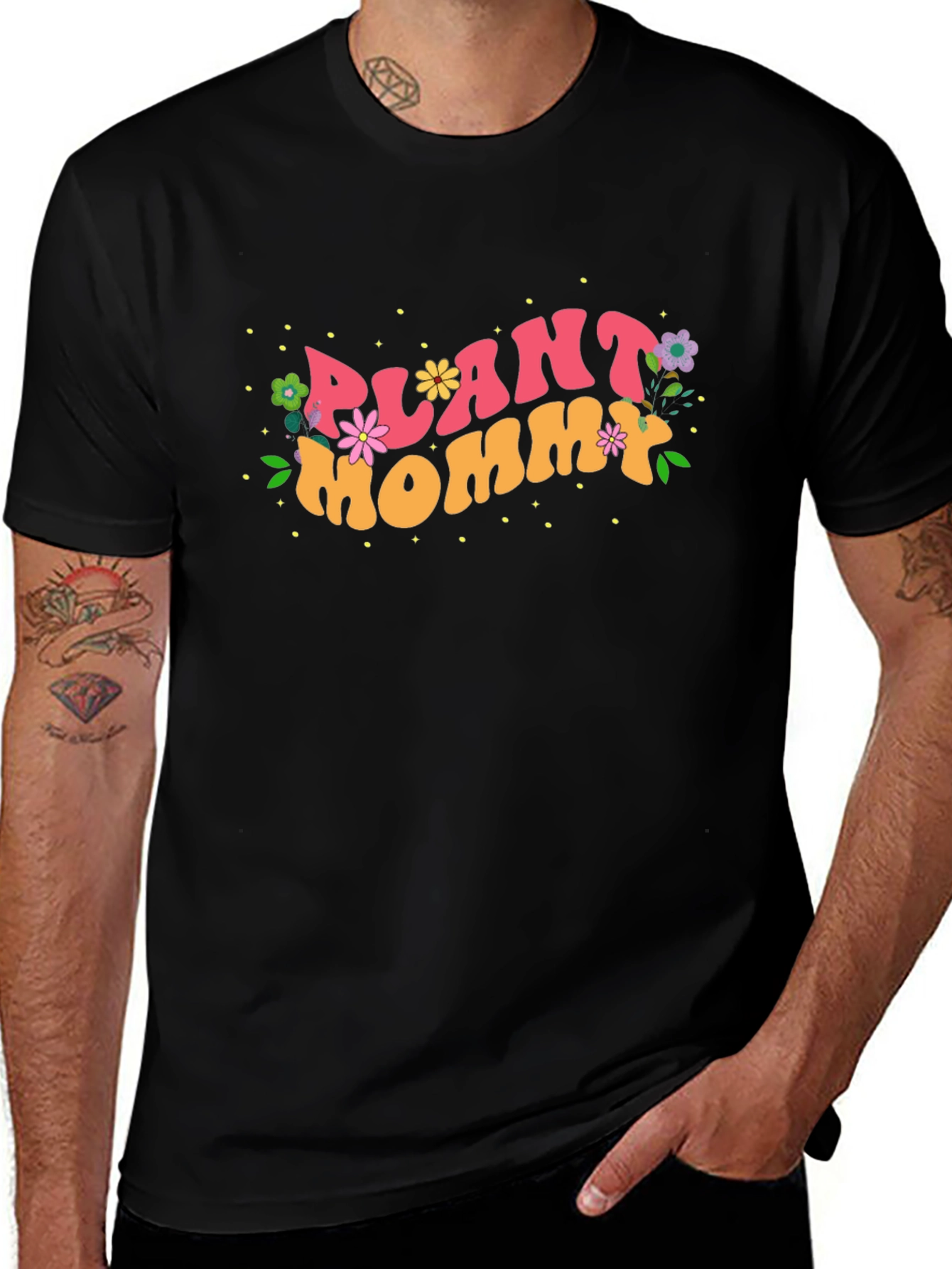 Plant Mommy Black Cotton T-Shirt