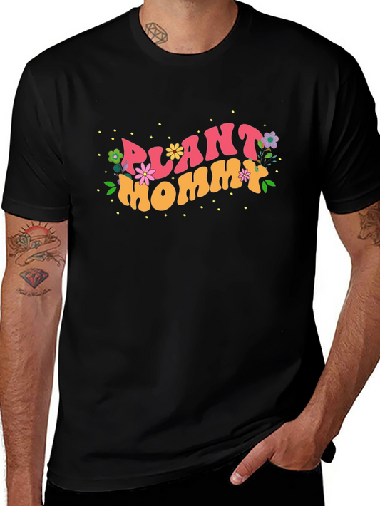 Plant Mommy Black Cotton T-Shirt