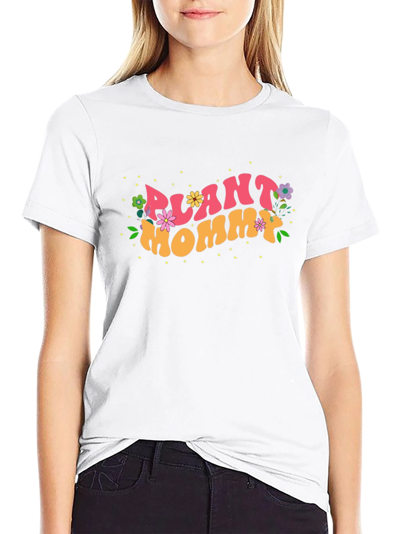 Plant Mommy Black Cotton T-Shirt