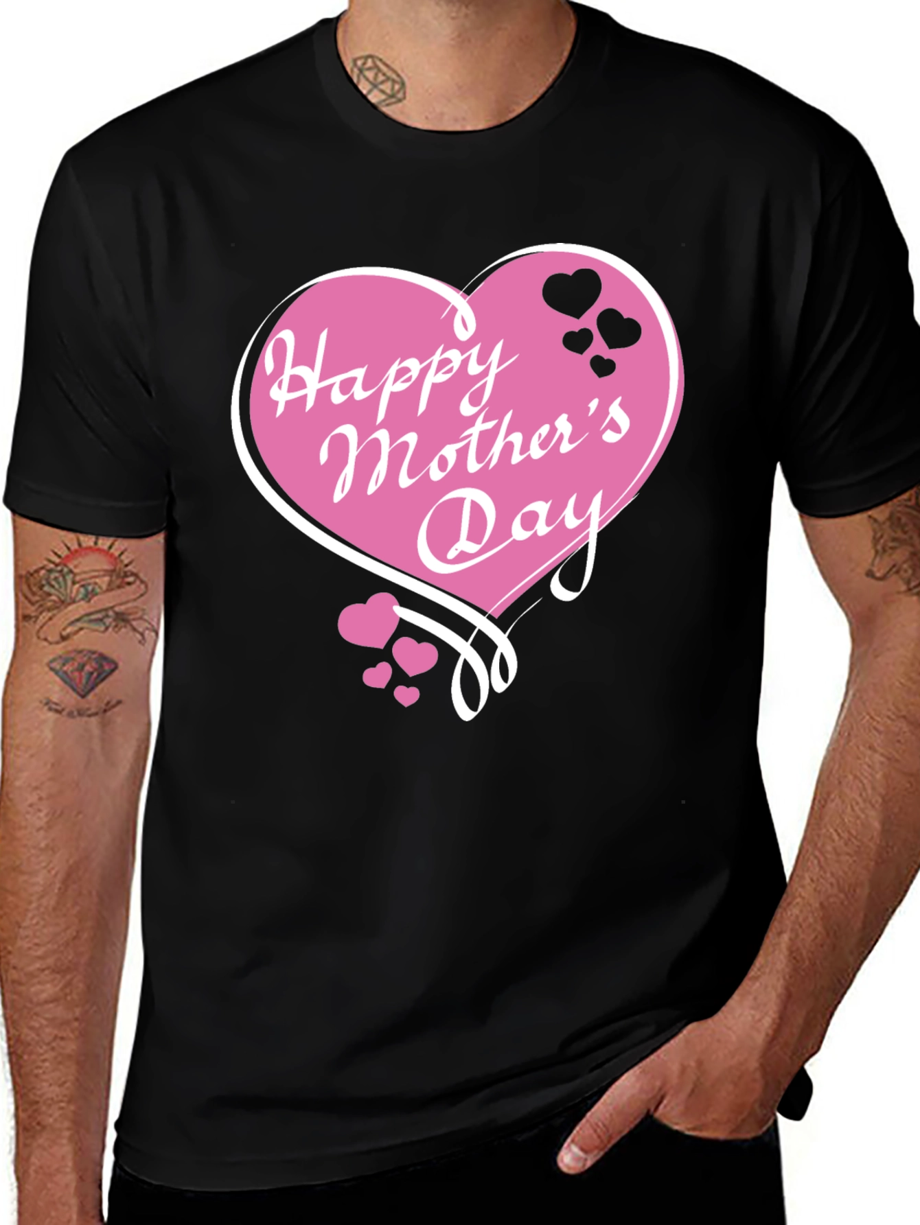Happy Mothers Day Black T-Shirt