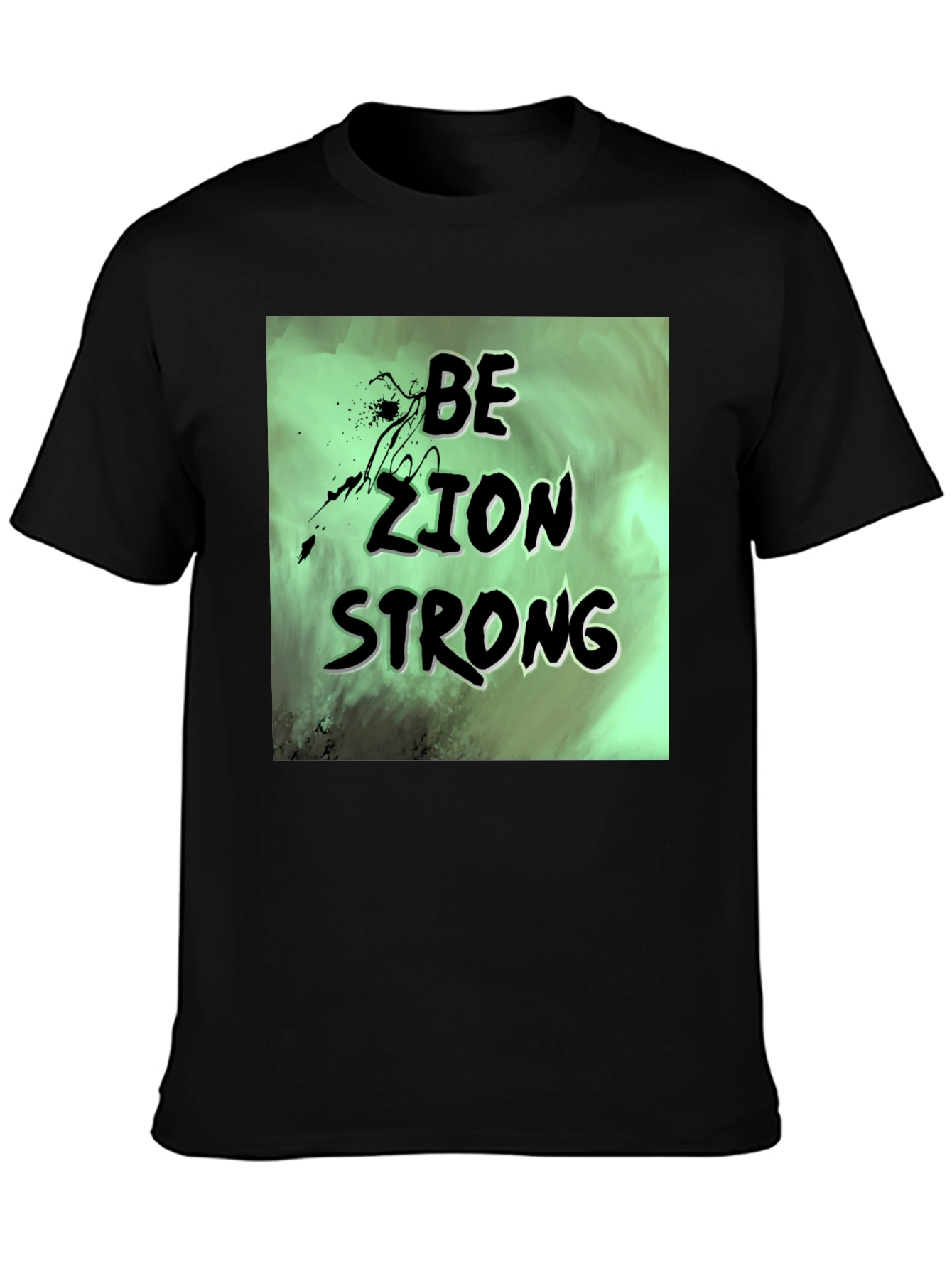 Be Zion Strong Graphic T-Shirt - Black Cotton Tee