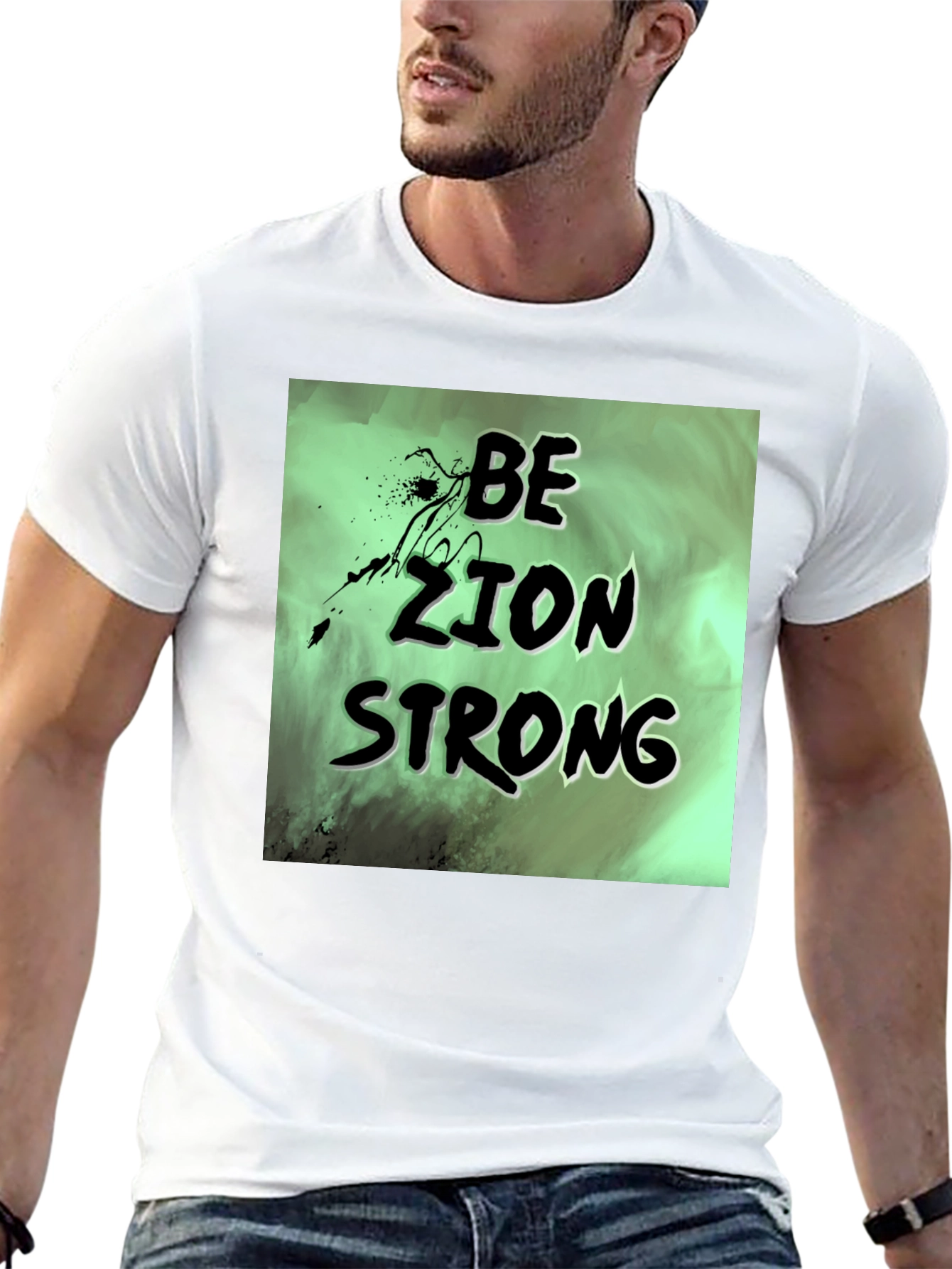 Be Zion Strong Graphic T-Shirt - Black Cotton Tee