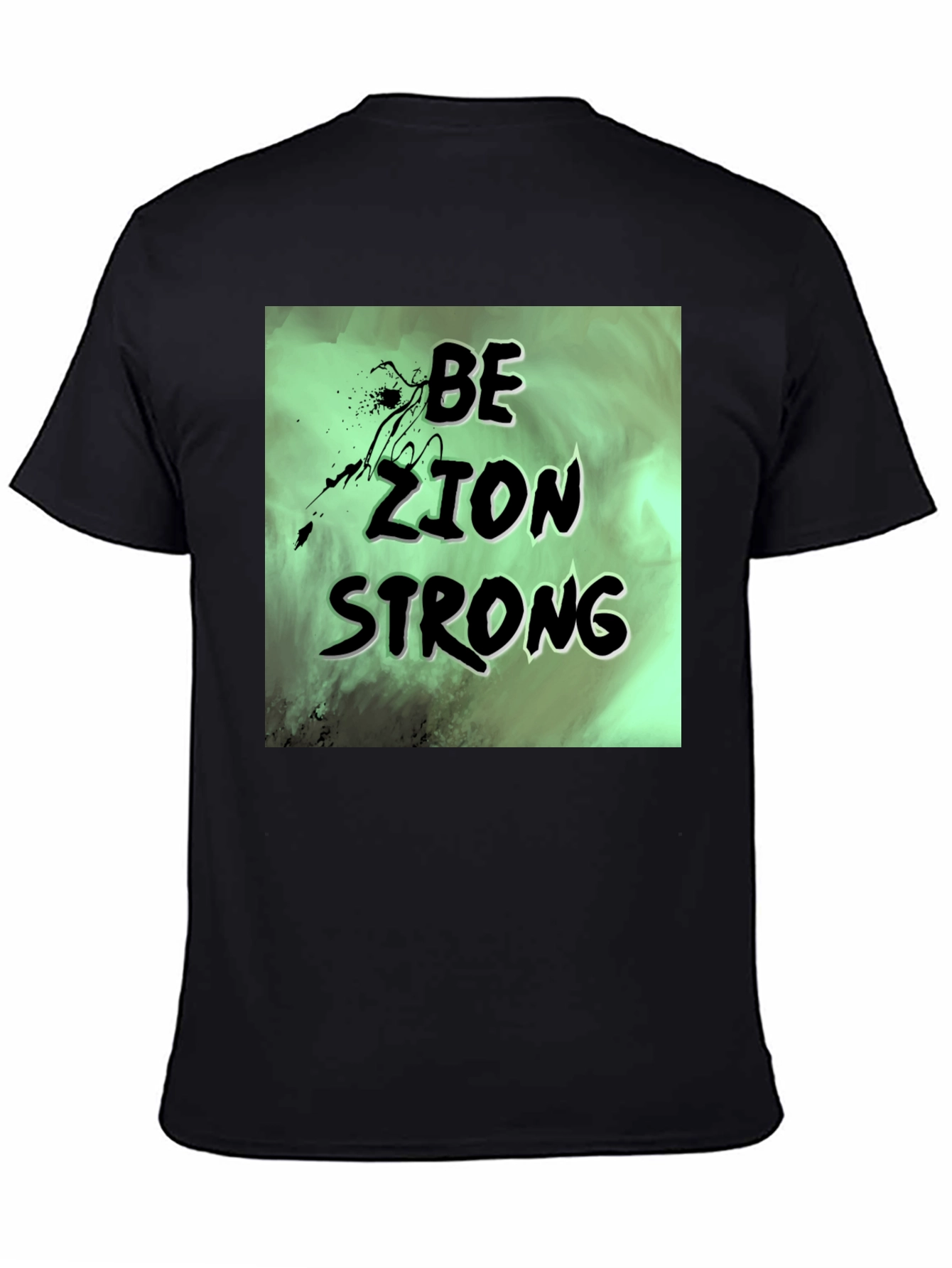 Be Zion Strong Graphic T-Shirt - Black Cotton Tee