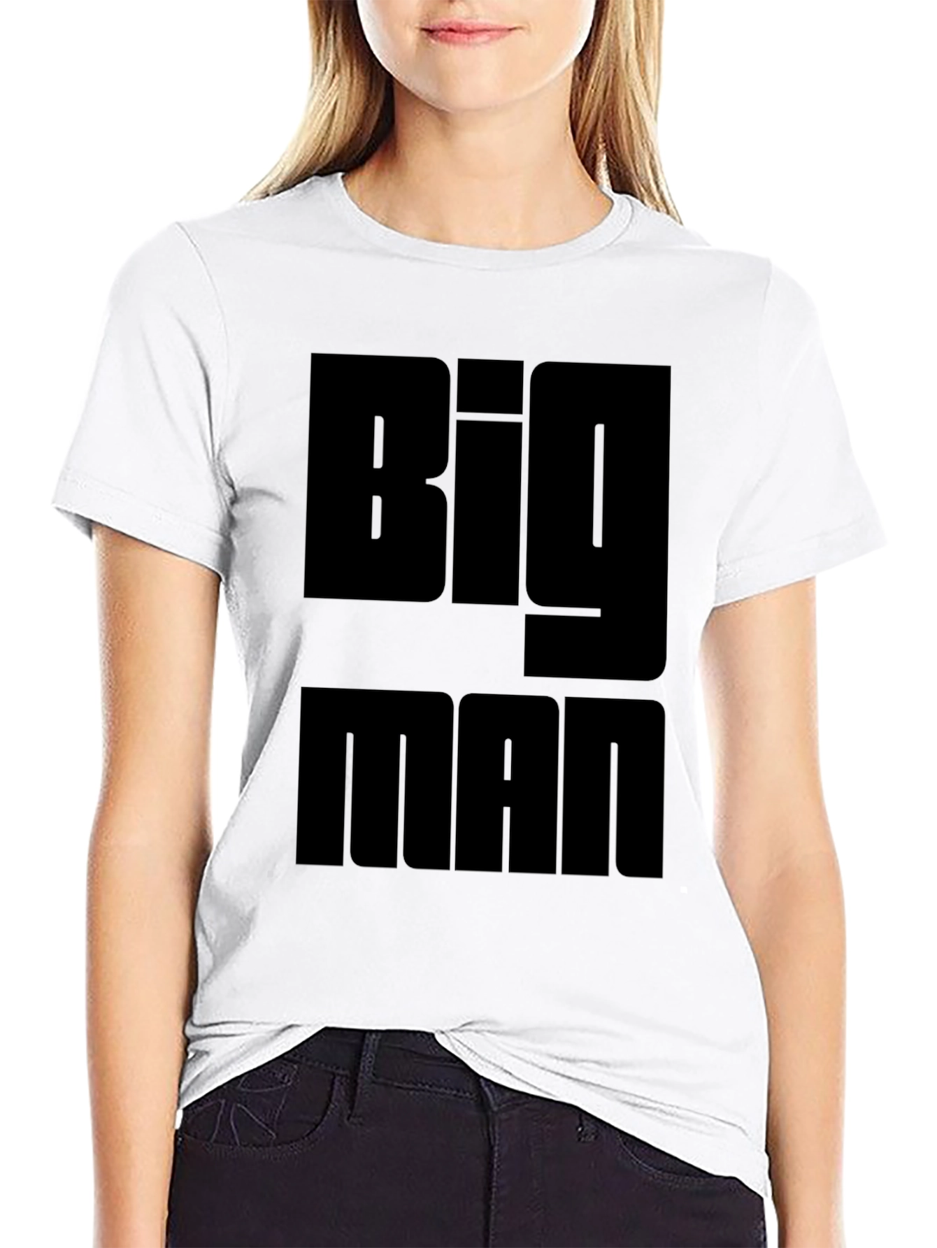 Big Man Black Graphic Tee - Bold Statement Shirt