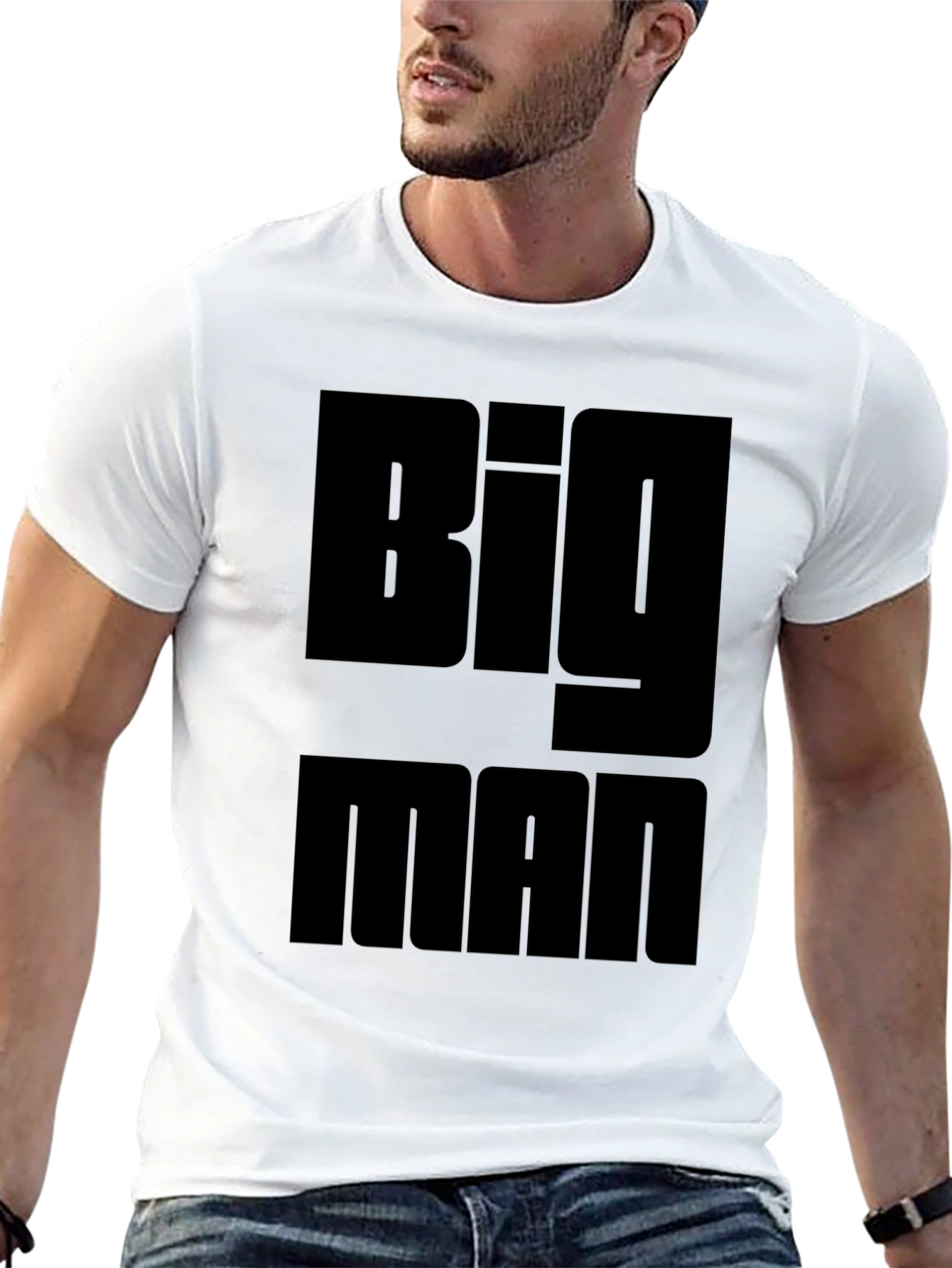 Big Man Black Graphic Tee - Bold Statement Shirt