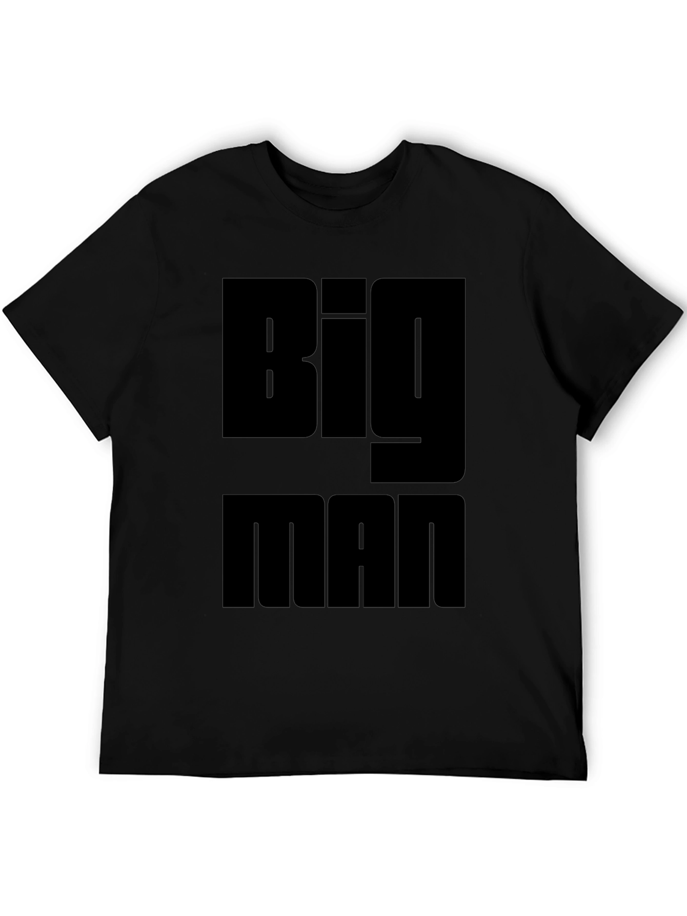 Big Man Black Graphic Tee - Bold Statement Shirt