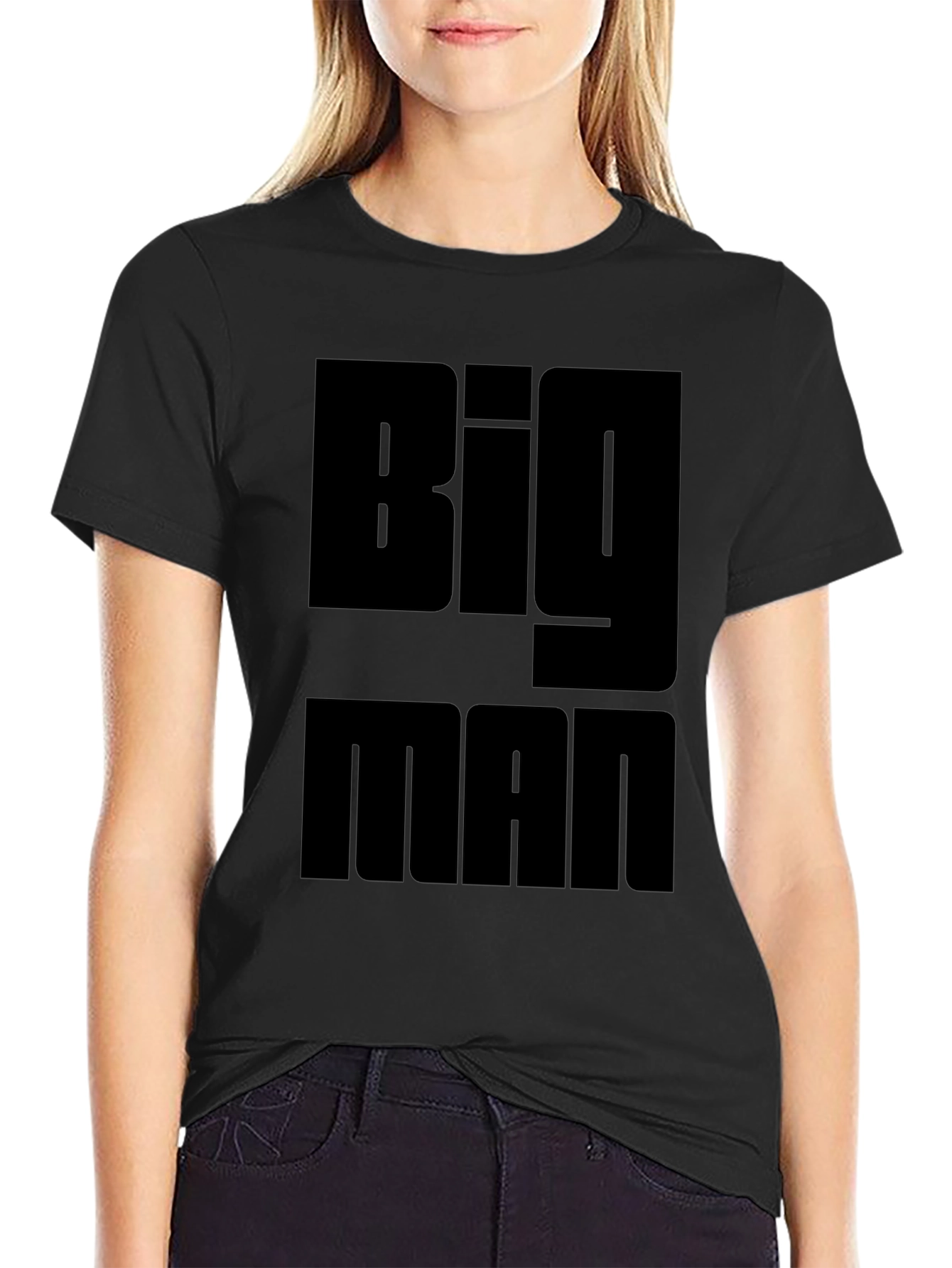 Big Man Black Graphic Tee - Bold Statement Shirt