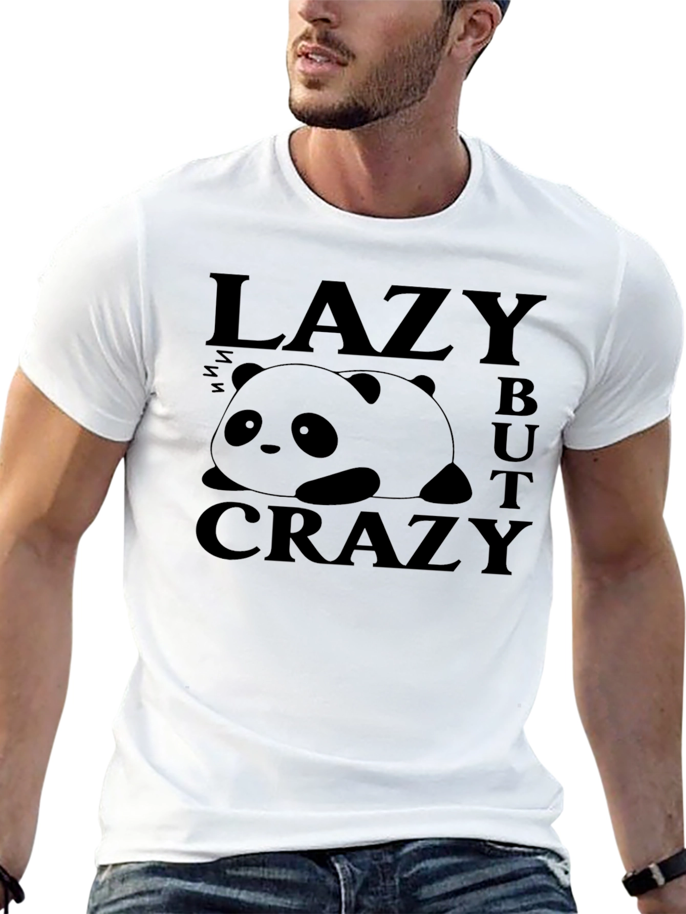 Lazy Panda Graphic T-Shirt - Mens Black Tee