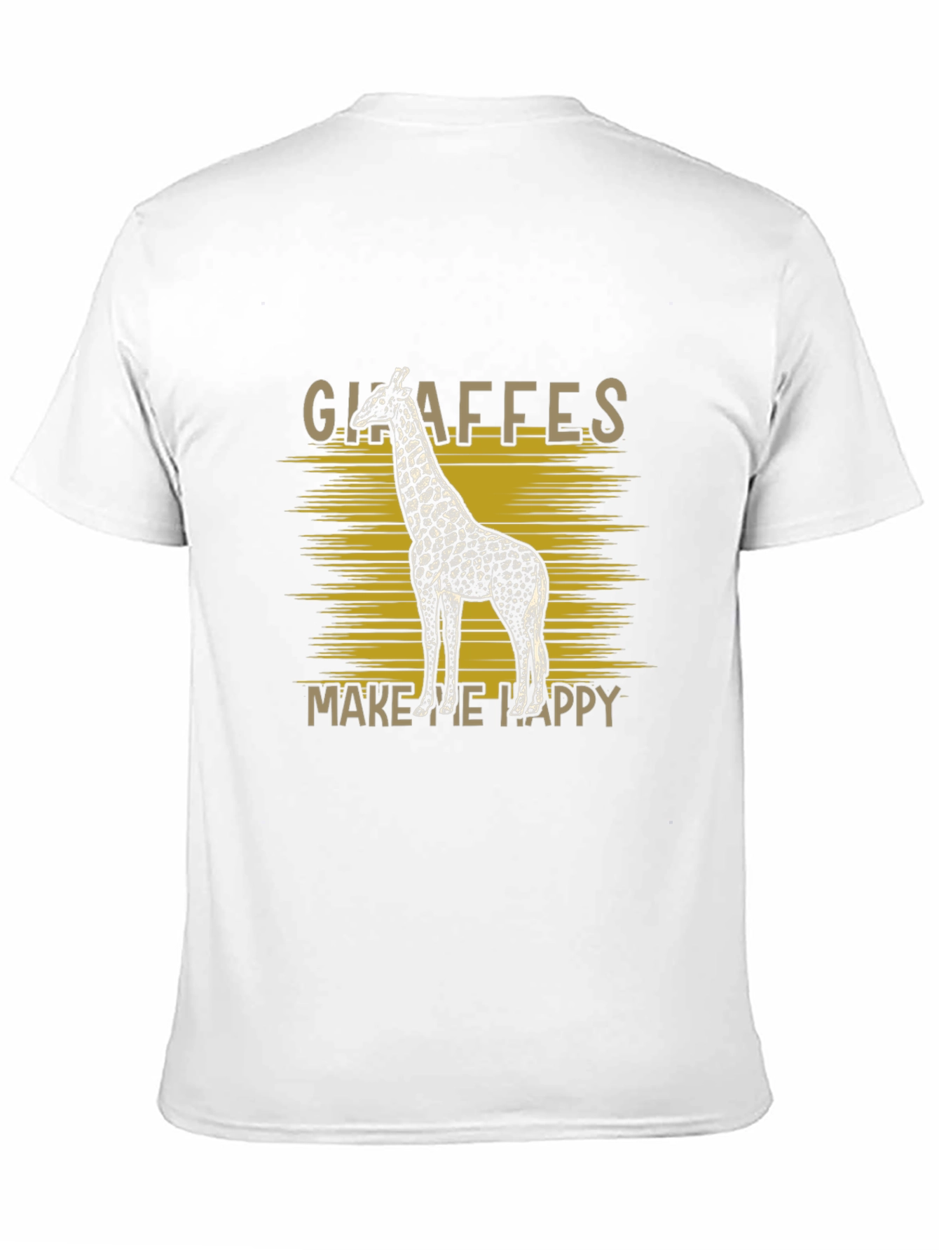Giraffes Make Me Happy Black Graphic T-Shirt