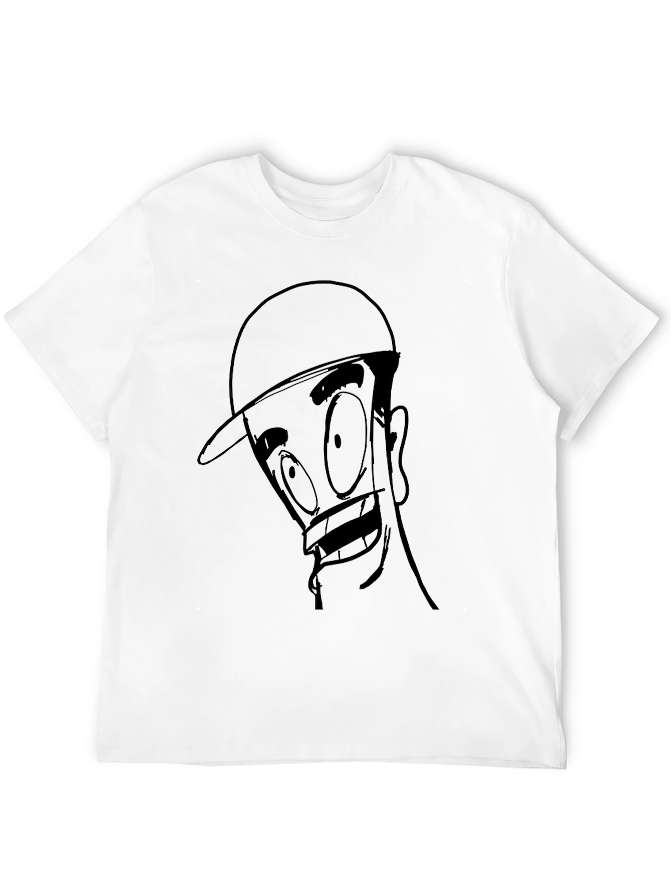 Cartoon Face Black T-Shirt - Unique Graphic Tee