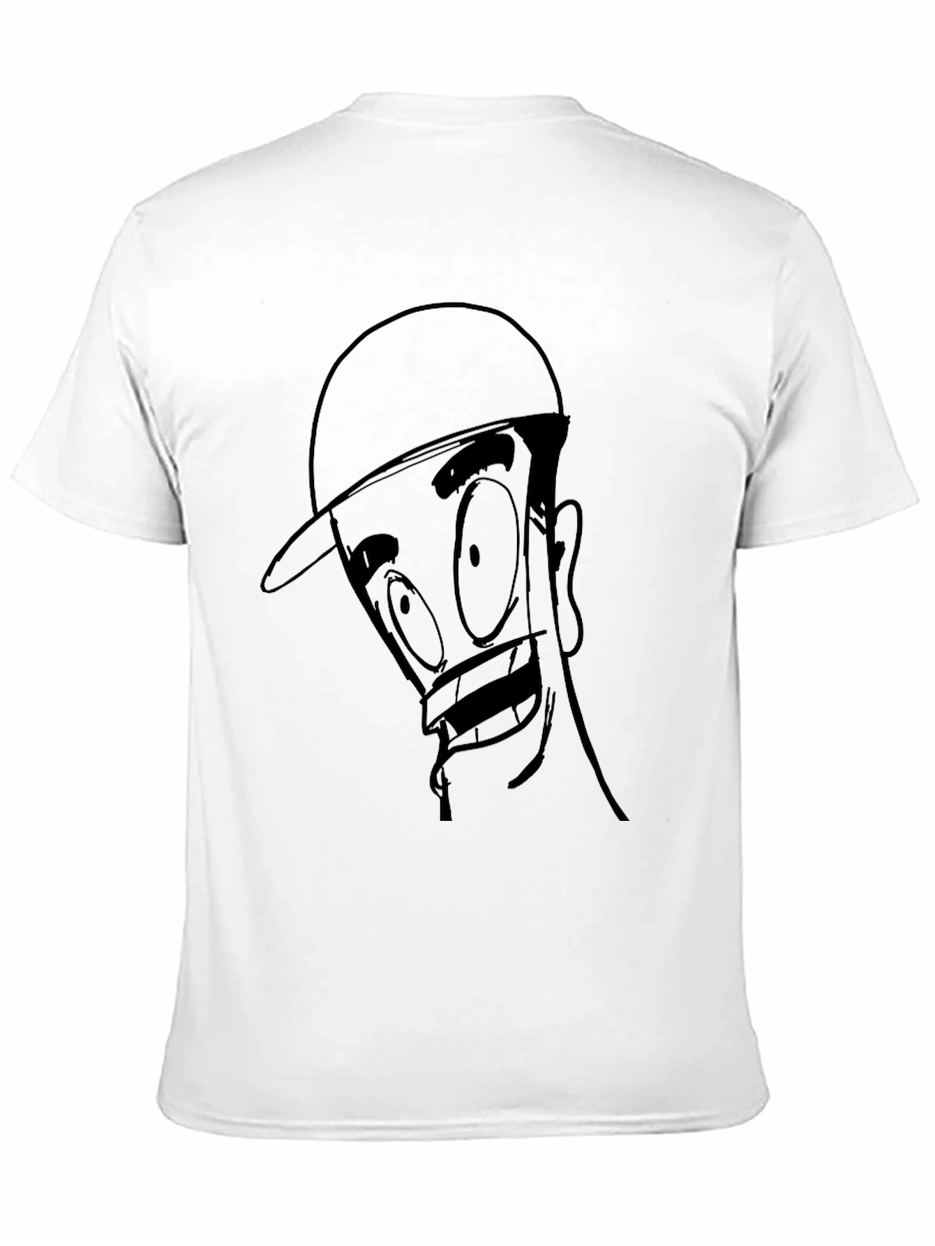 Cartoon Face Black T-Shirt - Unique Graphic Tee