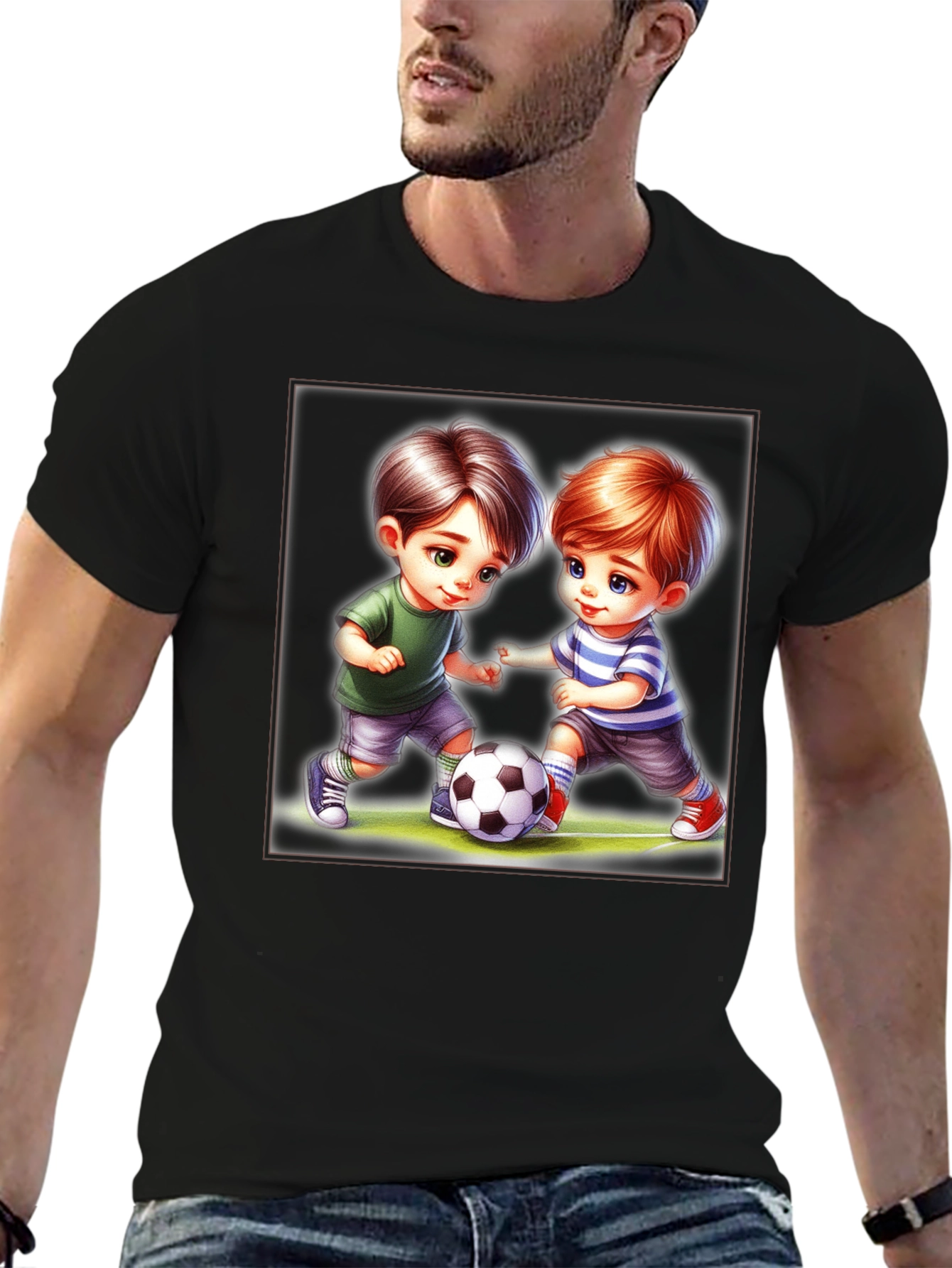 Boys Soccer Graphic Tee - Cute Cartoon Design