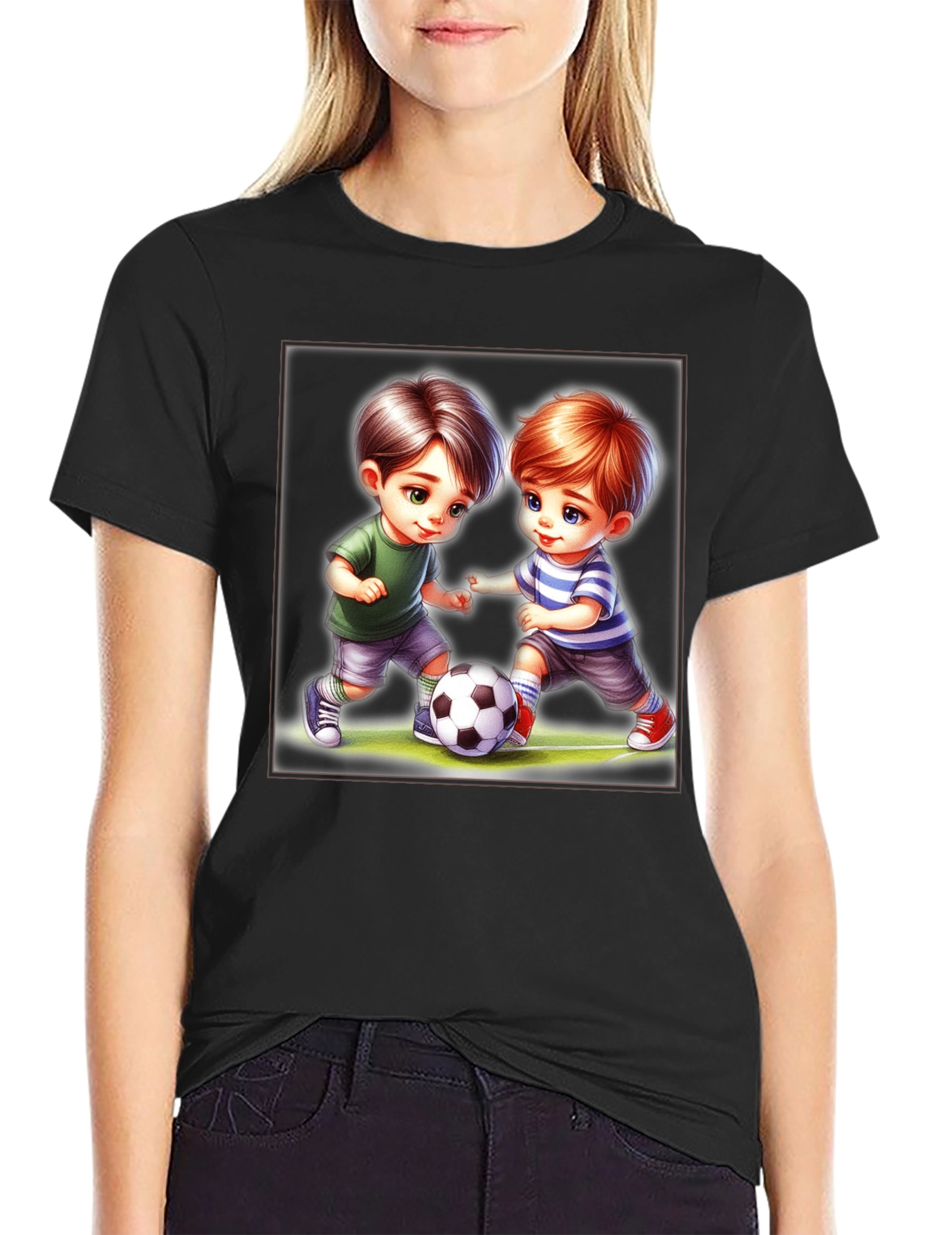 Boys Soccer Graphic Tee - Cute Cartoon Design