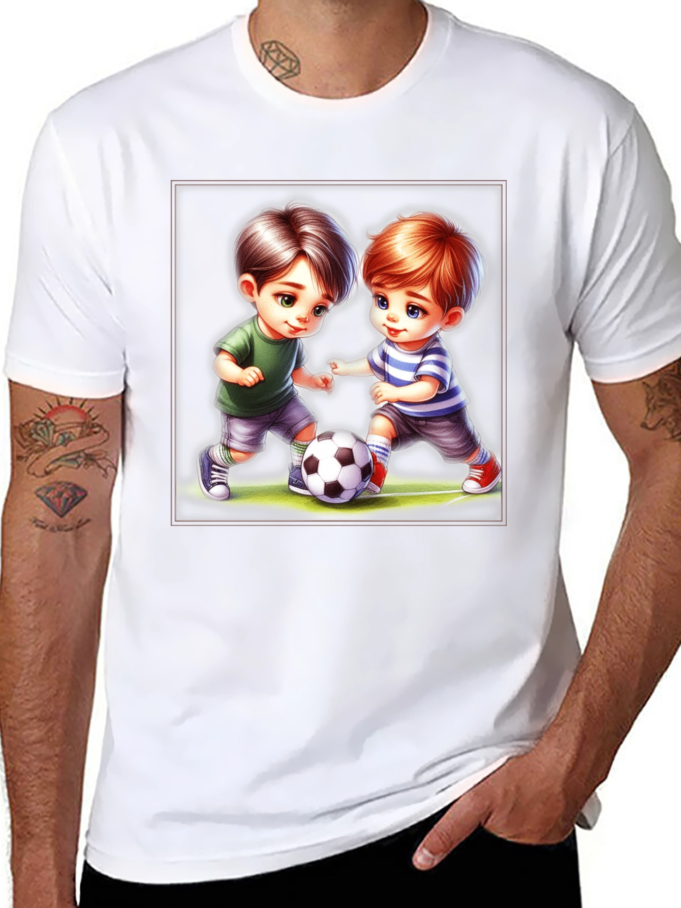 Boys Soccer Graphic Tee - Cute Cartoon Design