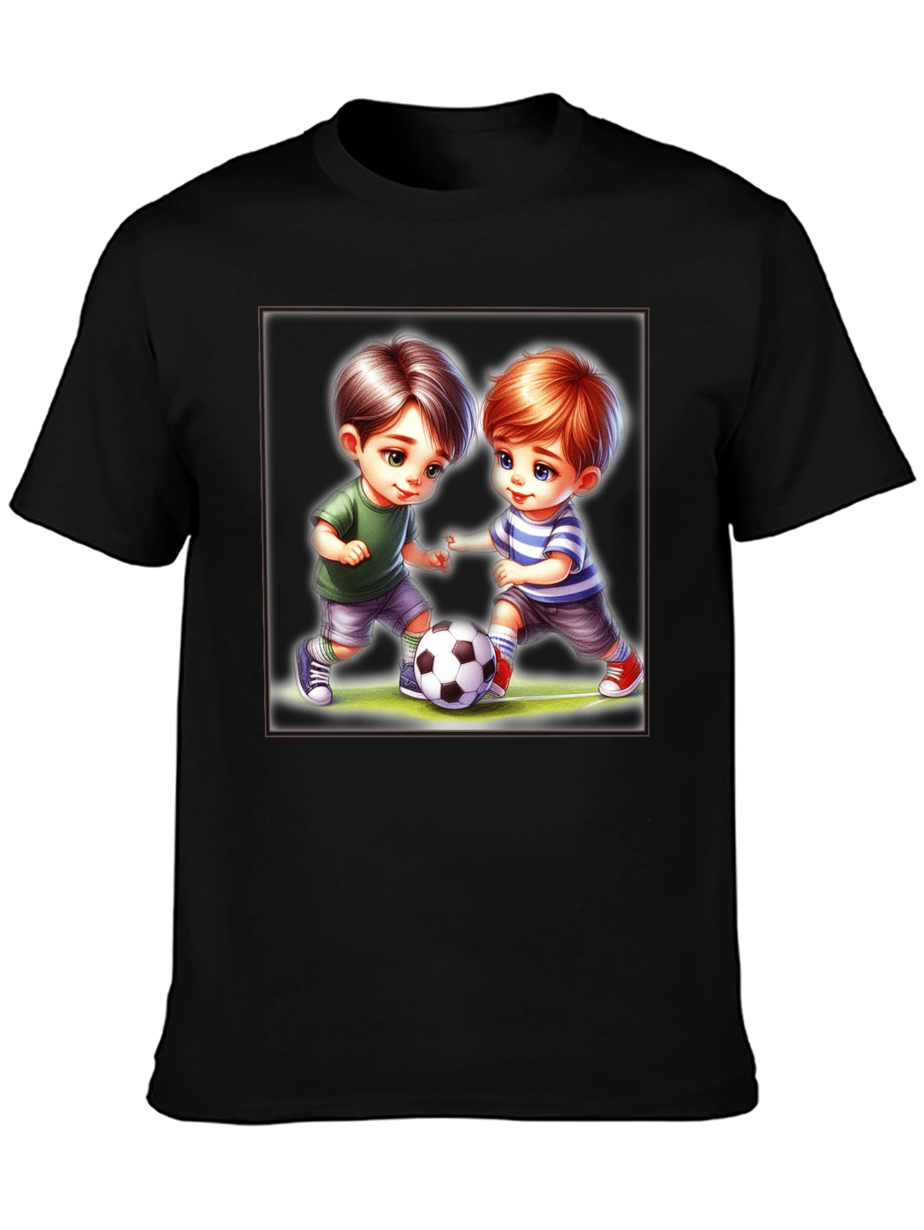 Boys Soccer Graphic Tee - Cute Cartoon Design