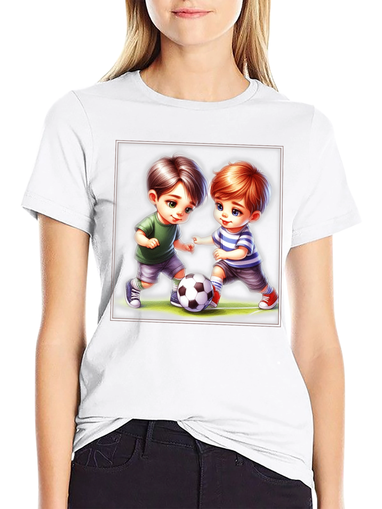 Boys Soccer Graphic Tee - Cute Cartoon Design