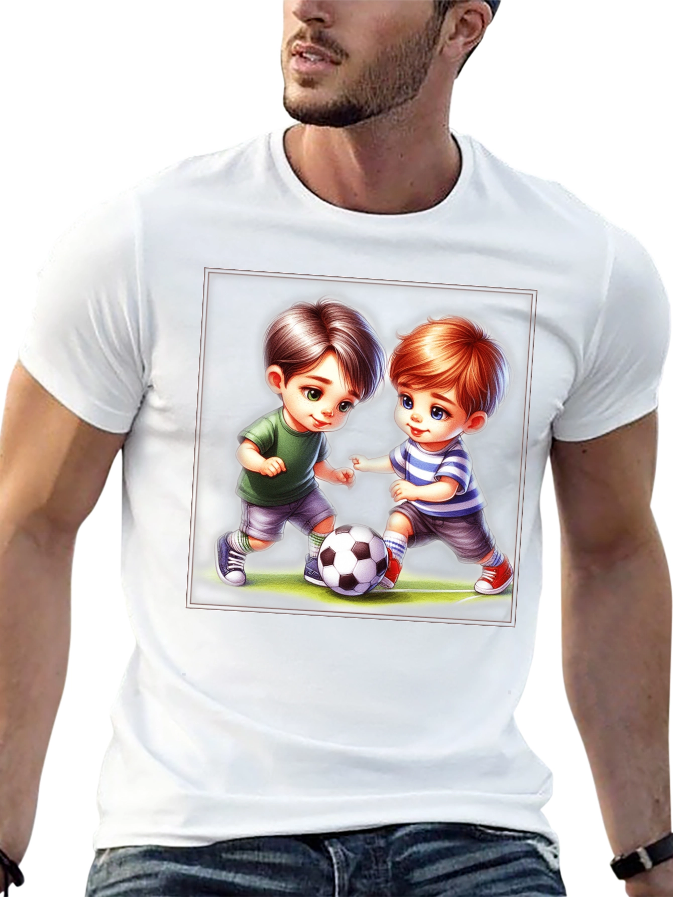 Boys Soccer Graphic Tee - Cute Cartoon Design