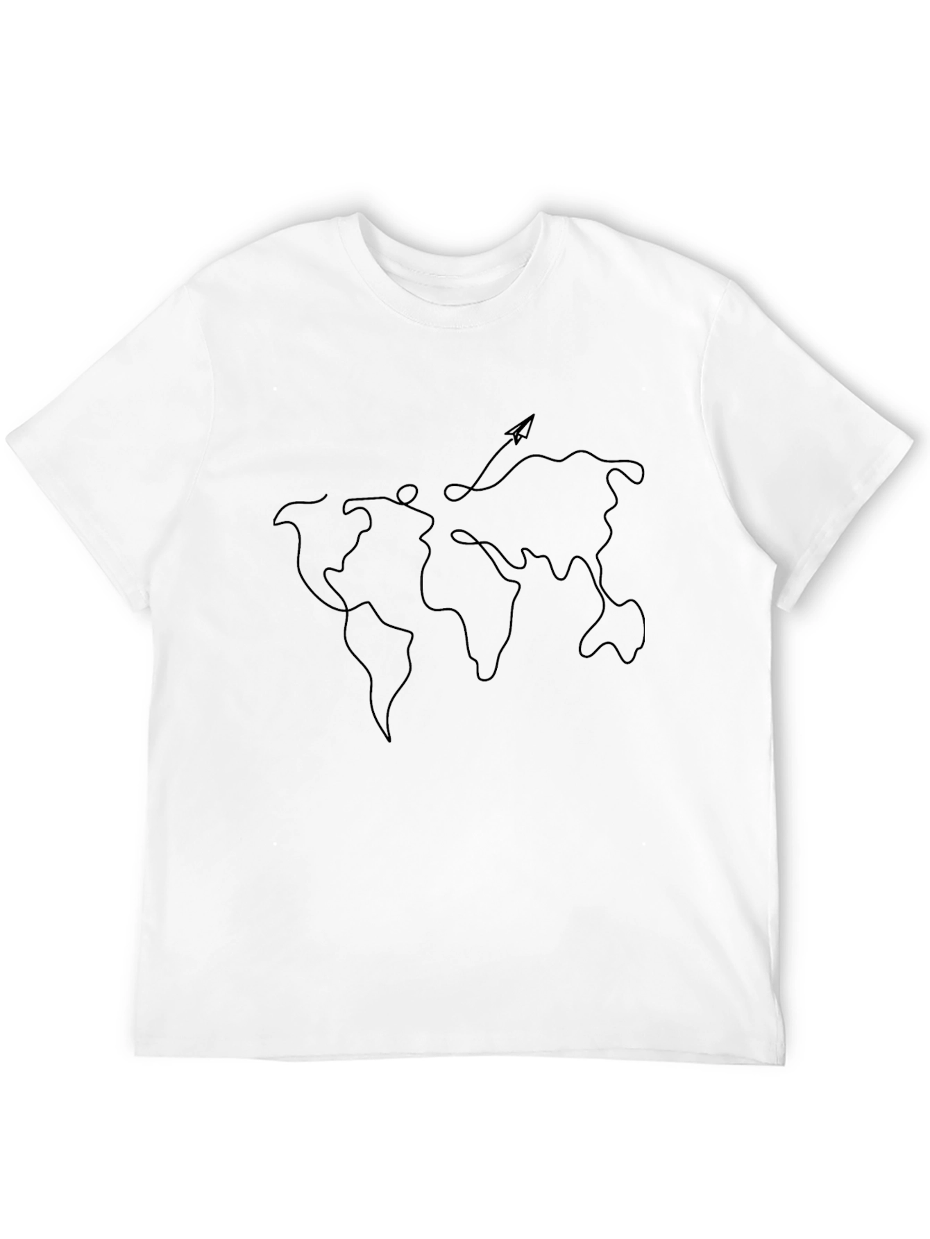 Minimalist World Map Graphic T-Shirt
