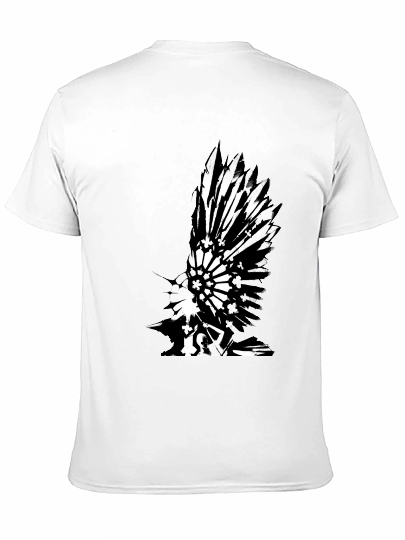 Black T-Shirt with Graphic Bird Print