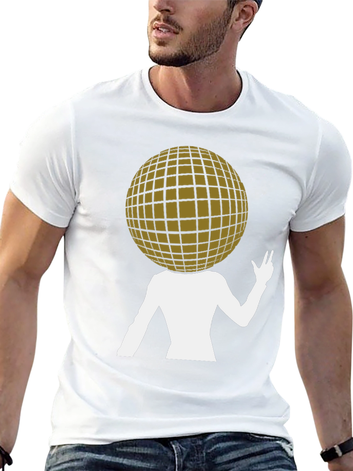 Abstract Disco Ball Head T-Shirt - Unique Graphic Tee