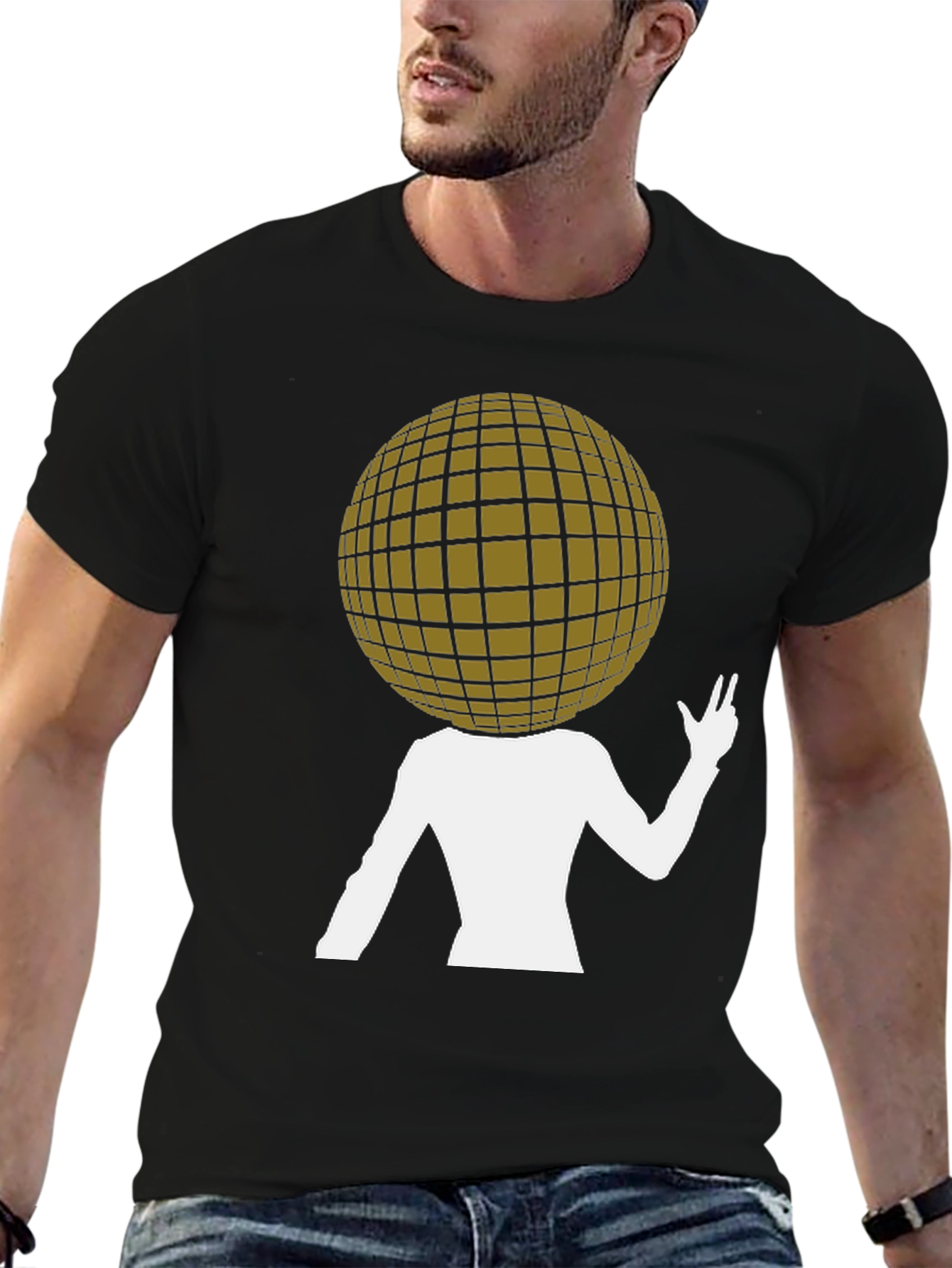 Abstract Disco Ball Head T-Shirt - Unique Graphic Tee