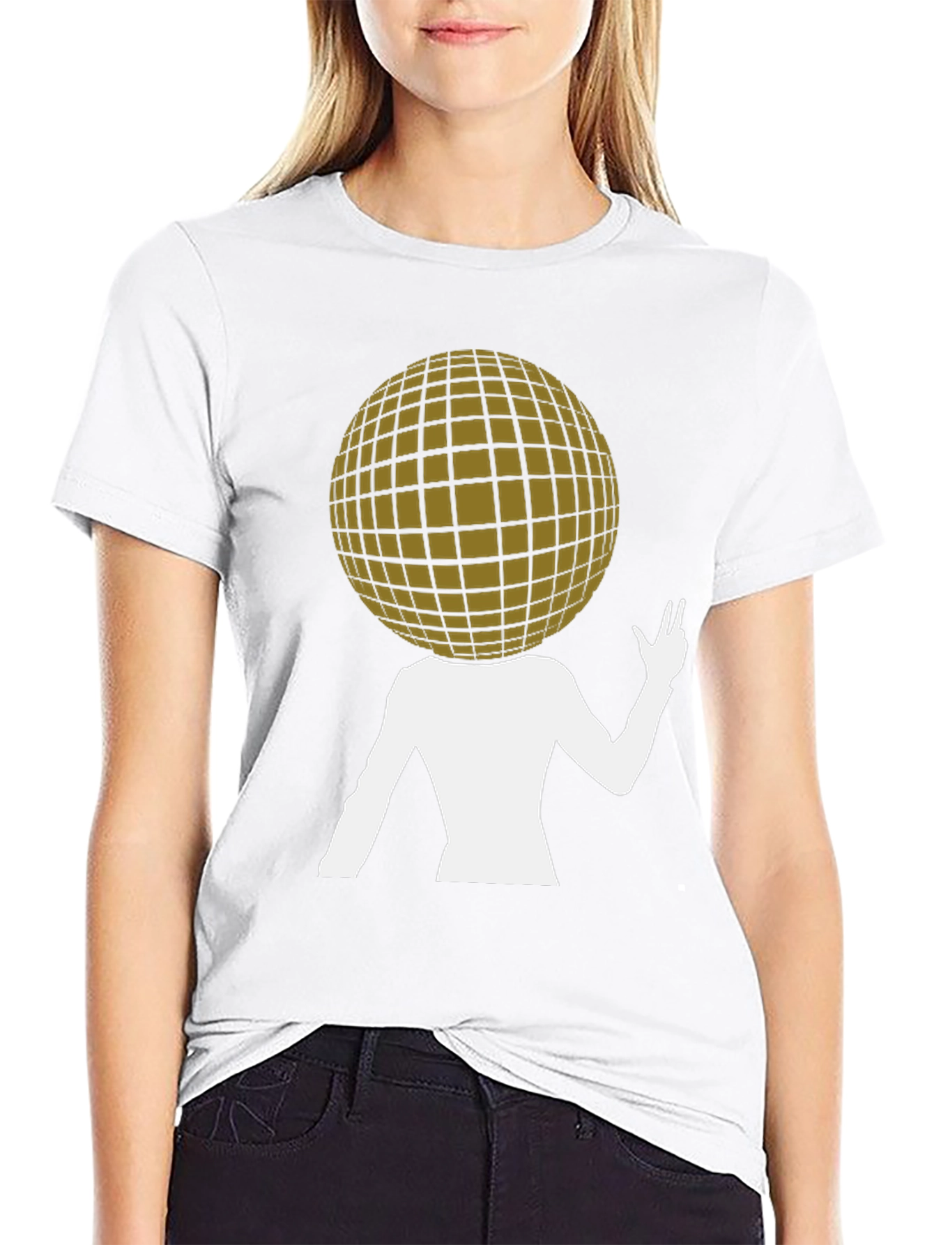 Abstract Disco Ball Head T-Shirt - Unique Graphic Tee