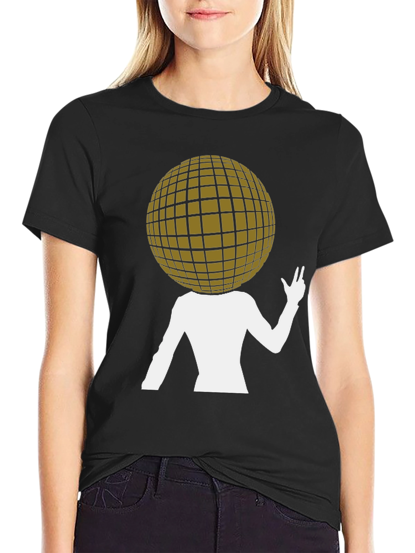 Abstract Disco Ball Head T-Shirt - Unique Graphic Tee