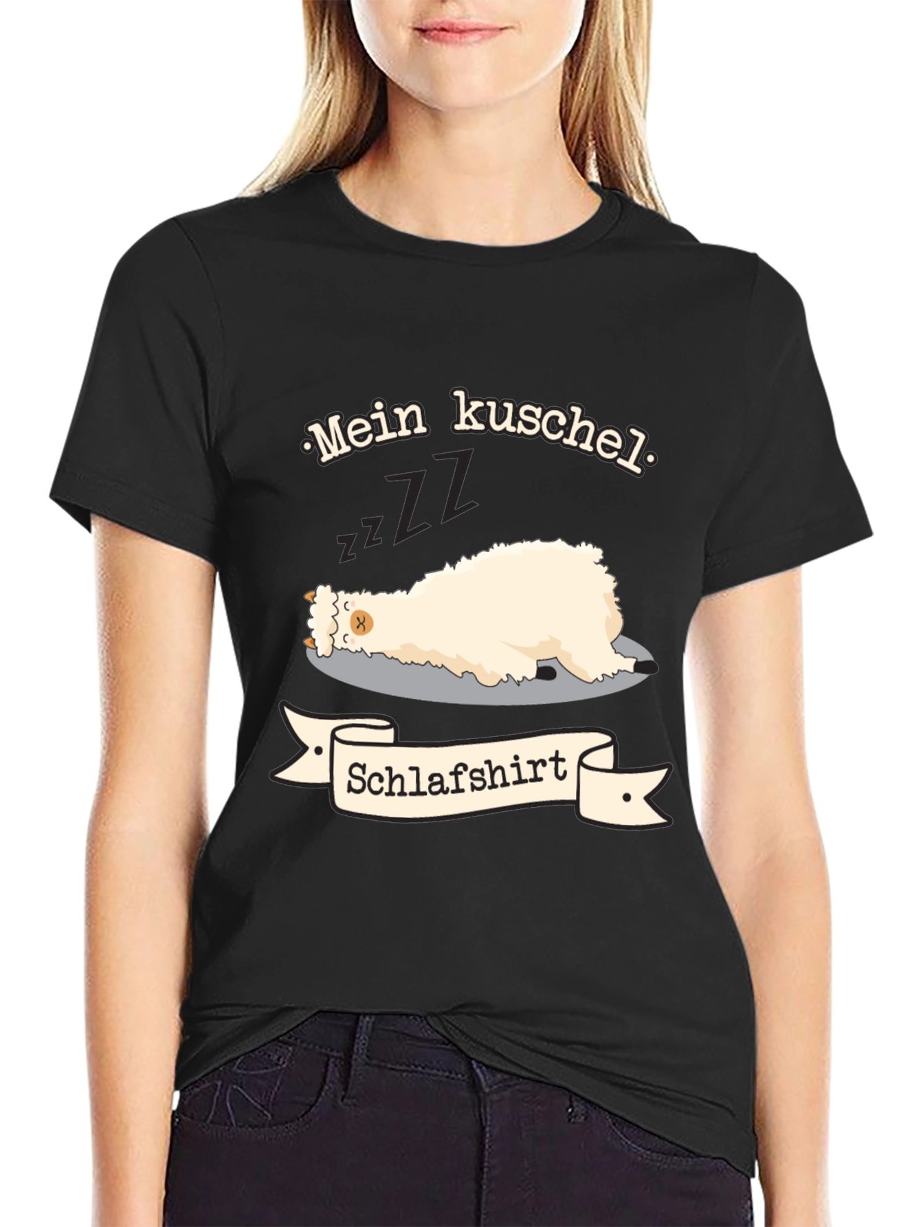 Mein Kuschel Schlafshirt - Sleeping Llama T-Shirt