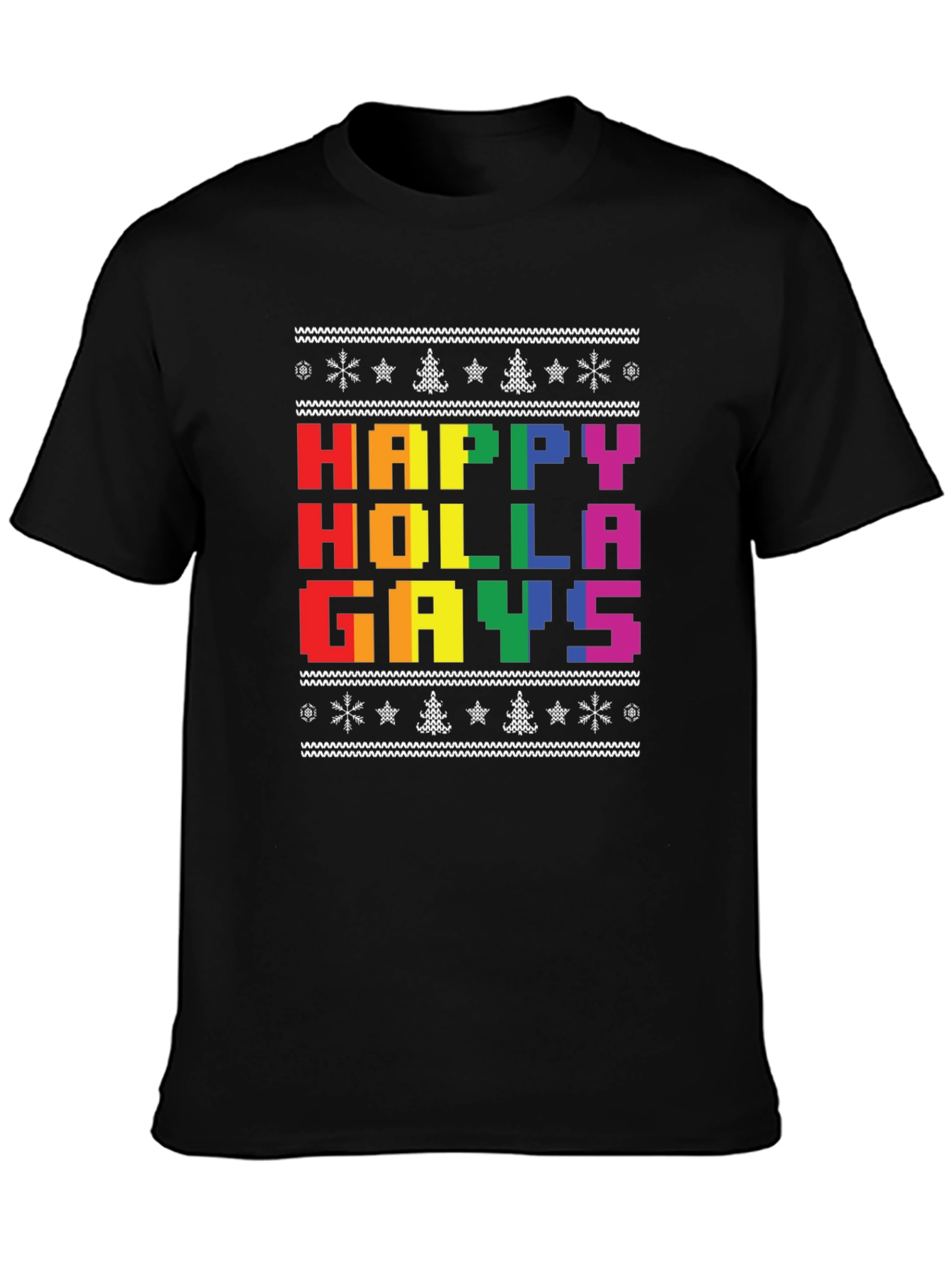 Happy Holla Gays Ugly Christmas T-Shirt