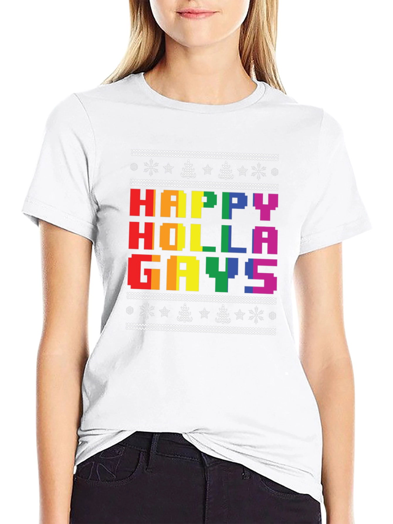 Happy Holla Gays Ugly Christmas T-Shirt