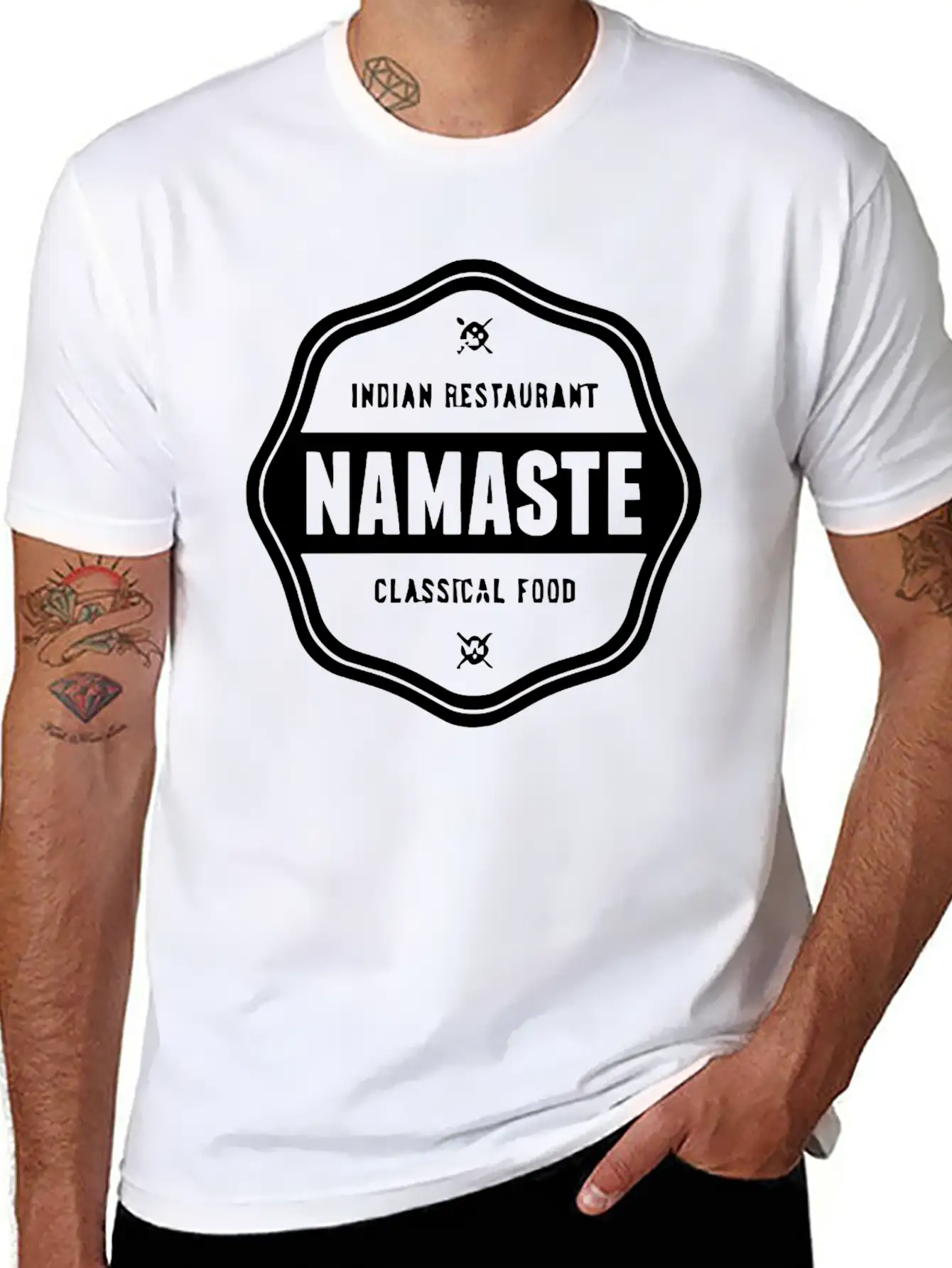 Namaste Classical Food Timeless Short Sleeve Tee – Comfy And Minimalist Design