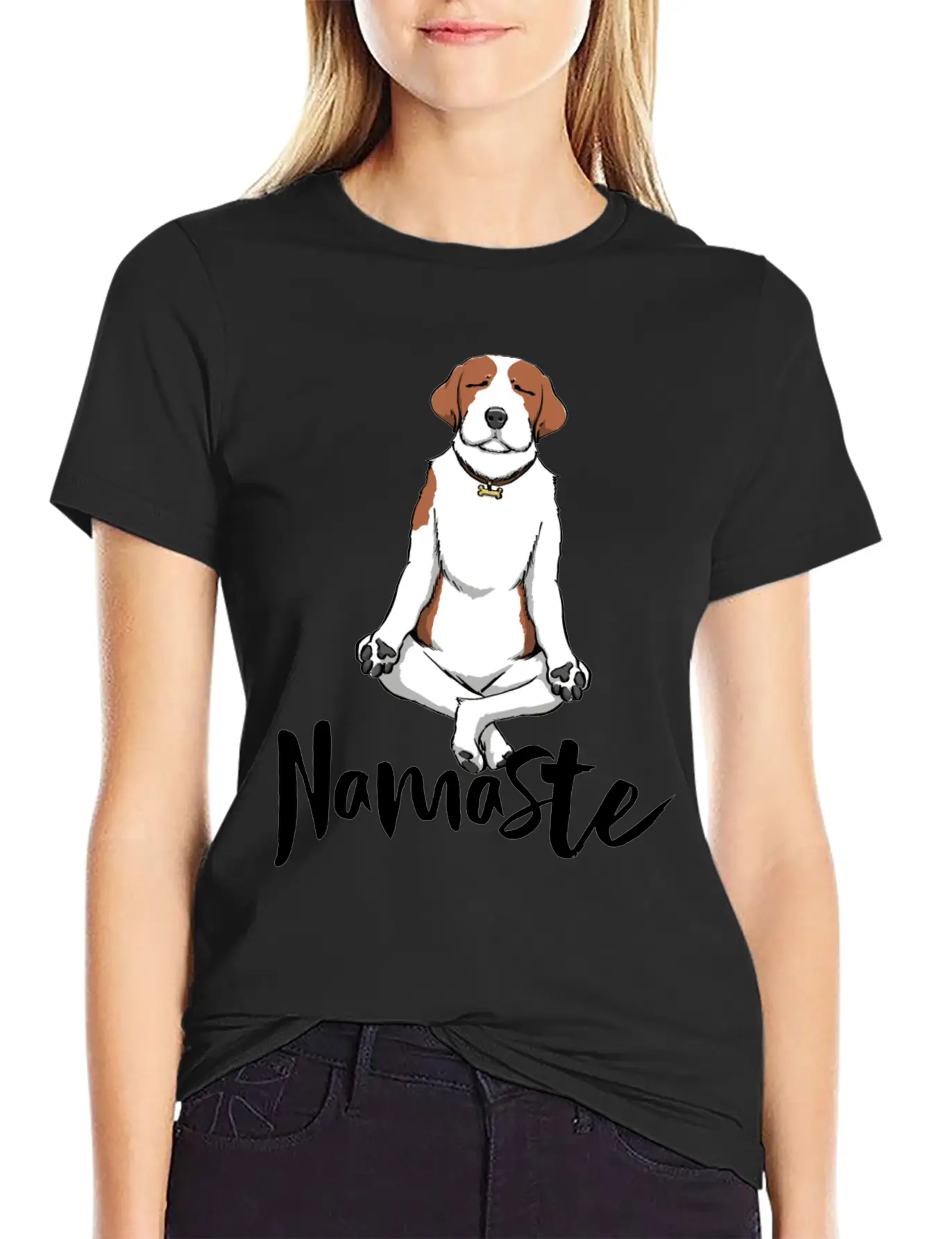 Namaste Dog Unisex Short Sleeve Soft Cotton T-Shirt – Casual Everyday Wear