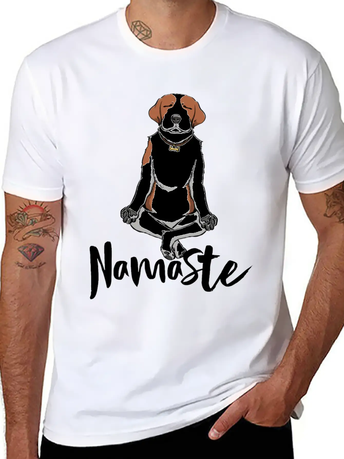 Namaste Dog Unisex Short Sleeve Soft Cotton T-Shirt – Casual Everyday Wear
