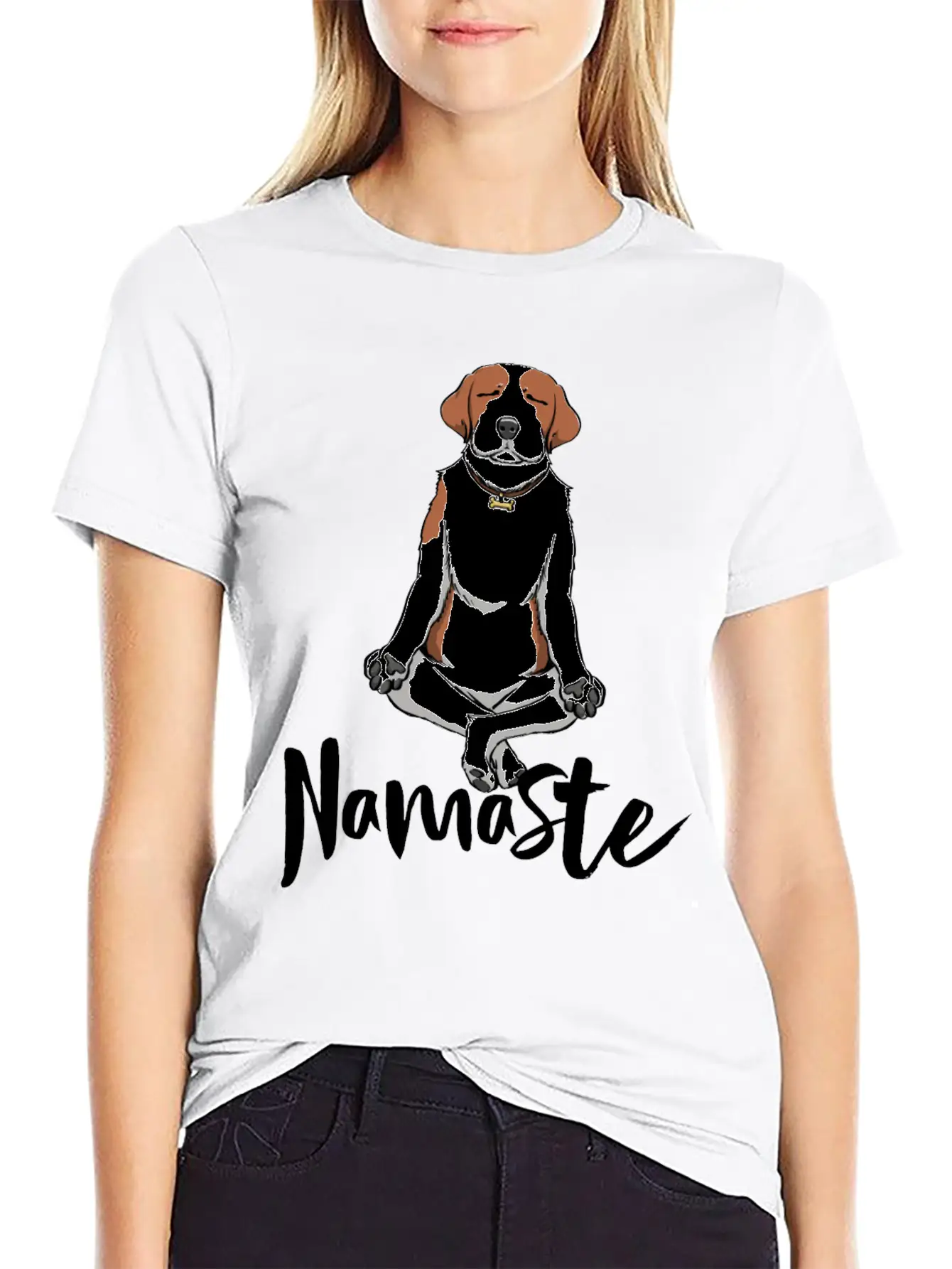 Namaste Dog Unisex Short Sleeve Soft Cotton T-Shirt – Casual Everyday Wear