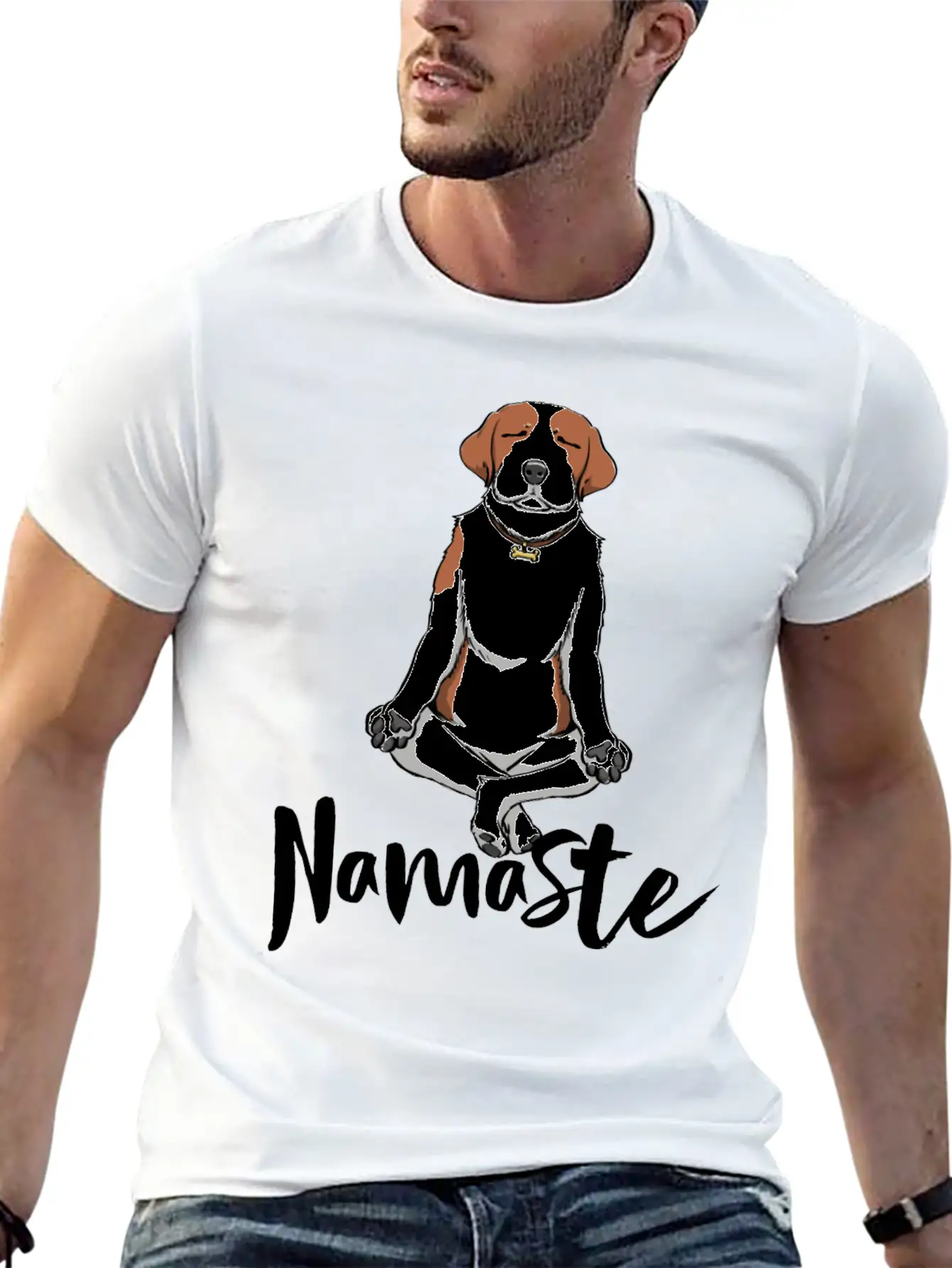 Namaste Dog Unisex Short Sleeve Soft Cotton T-Shirt – Casual Everyday Wear