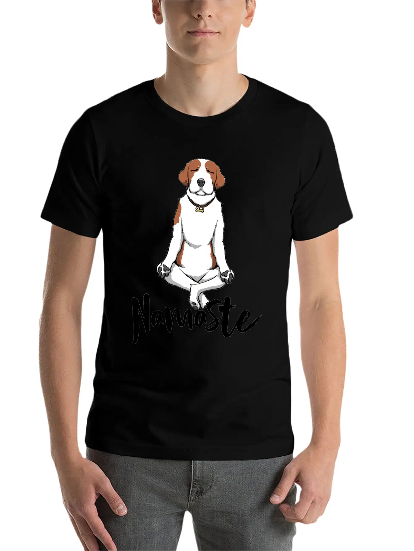 Namaste Dog Unisex Short Sleeve Soft Cotton T-Shirt – Casual Everyday Wear