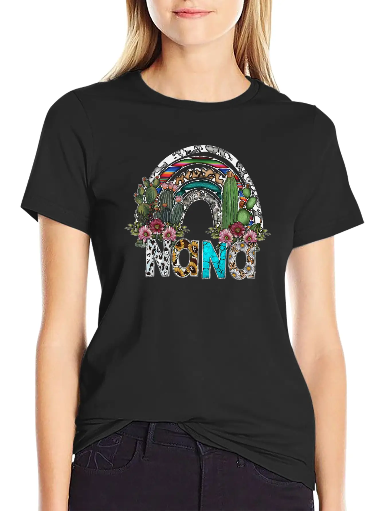 Nana Rainbow Unisex Short Sleeve Soft Cotton T-Shirt – Casual Everyday Wear